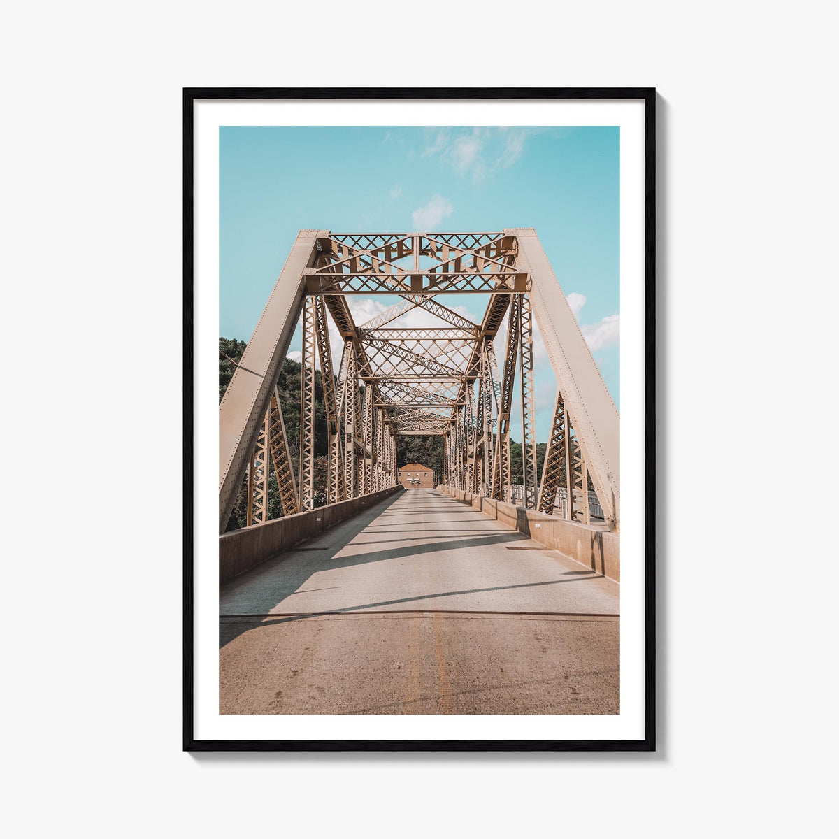 4th Avenue Bridge colorful photo poster – vertical wall art, unframed print shown in interior mockup