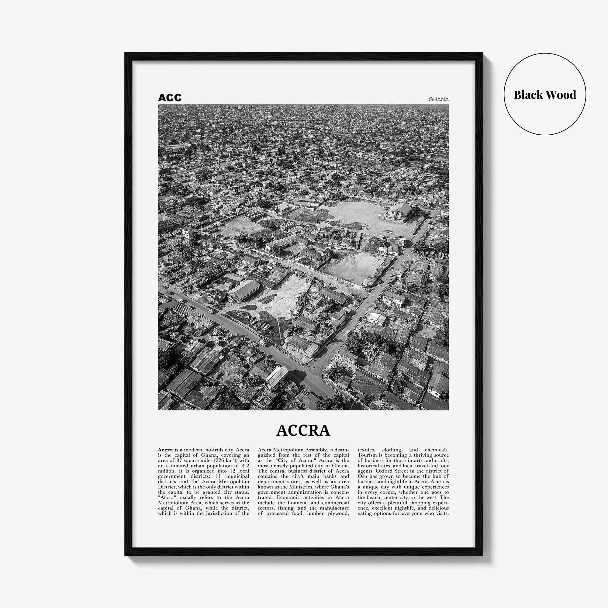 Accra Print Black and White, Accra Wall Art, Accra Poster, Accra Photo, Accra Wall Decor, City Art Print, Ghana, Nkran Ankara, Africa