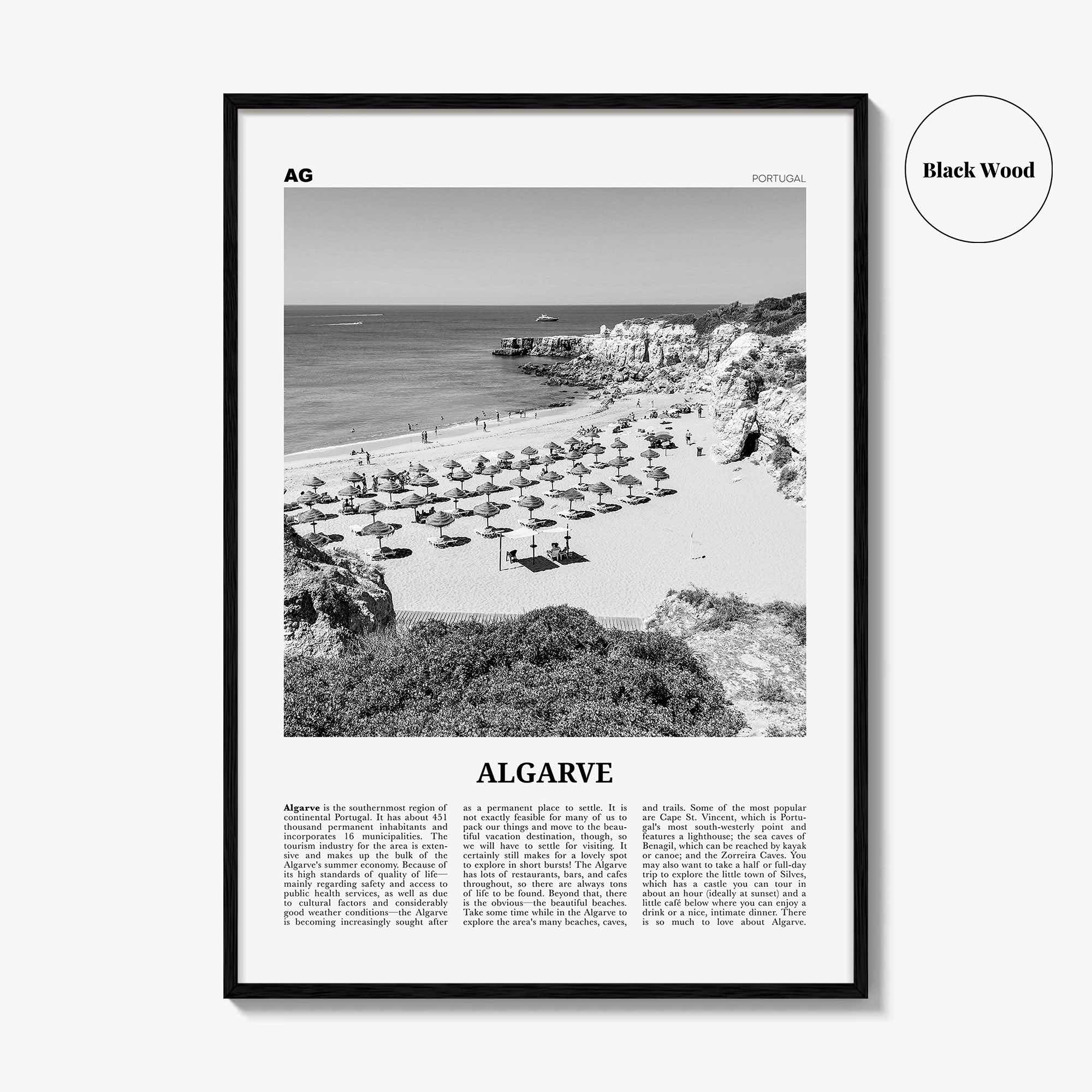 Algarve Print Black and White, Algarve Wall Art, Algarve Poster, Algarve Photo, Algarve Wall Decor, Distrito de Faro, Portugal, Portuguesa