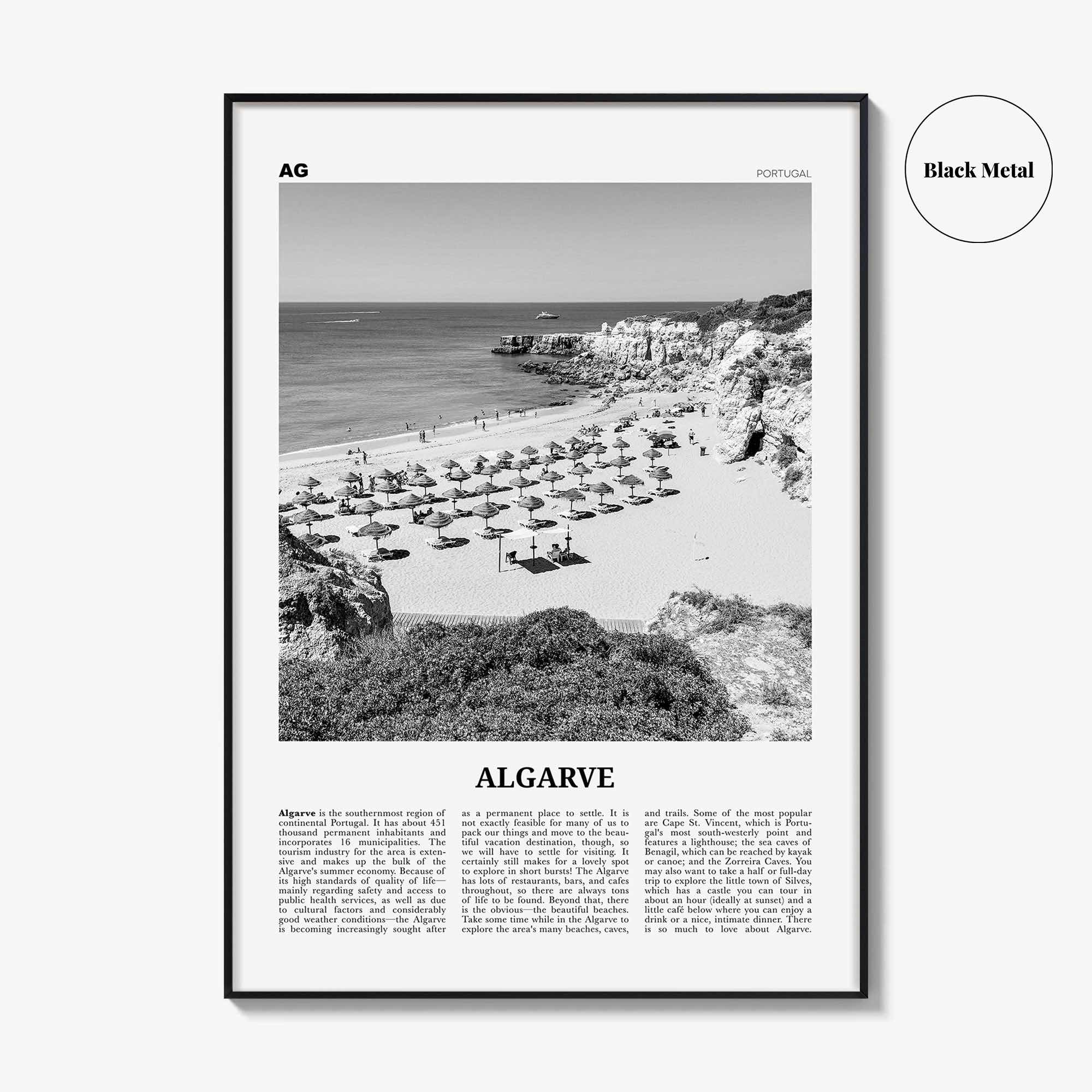 Algarve Print Black and White, Algarve Wall Art, Algarve Poster, Algarve Photo, Algarve Wall Decor, Distrito de Faro, Portugal, Portuguesa