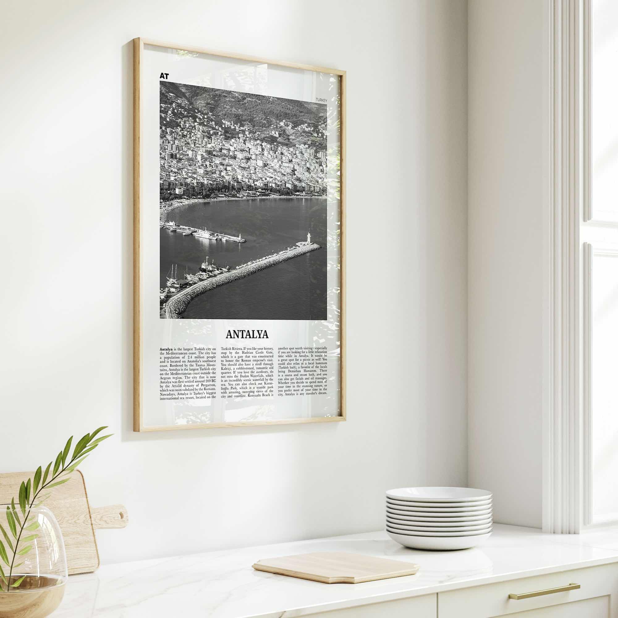 Antalya Print Black and White, Antalya Wall Art, Antalya Poster, Antalya Photo, Antalya Wall Décor, Turkey, Anatolia, Türkiye, Turkish