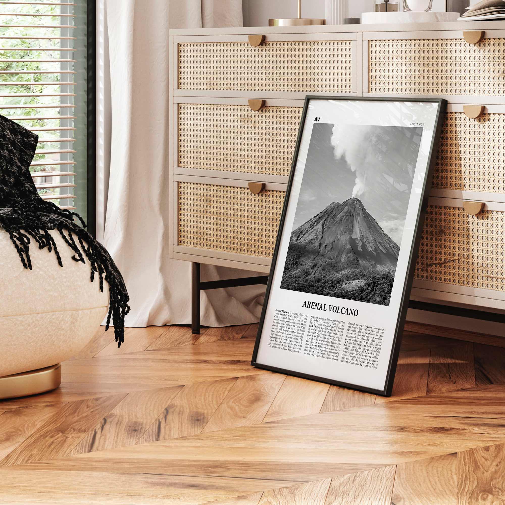 Arenal Volcano National Park Print Black and White, Arenal Volcano Wall Art, Arenal Volcano Poster, Arenal Volcano Photo, Costa Rica