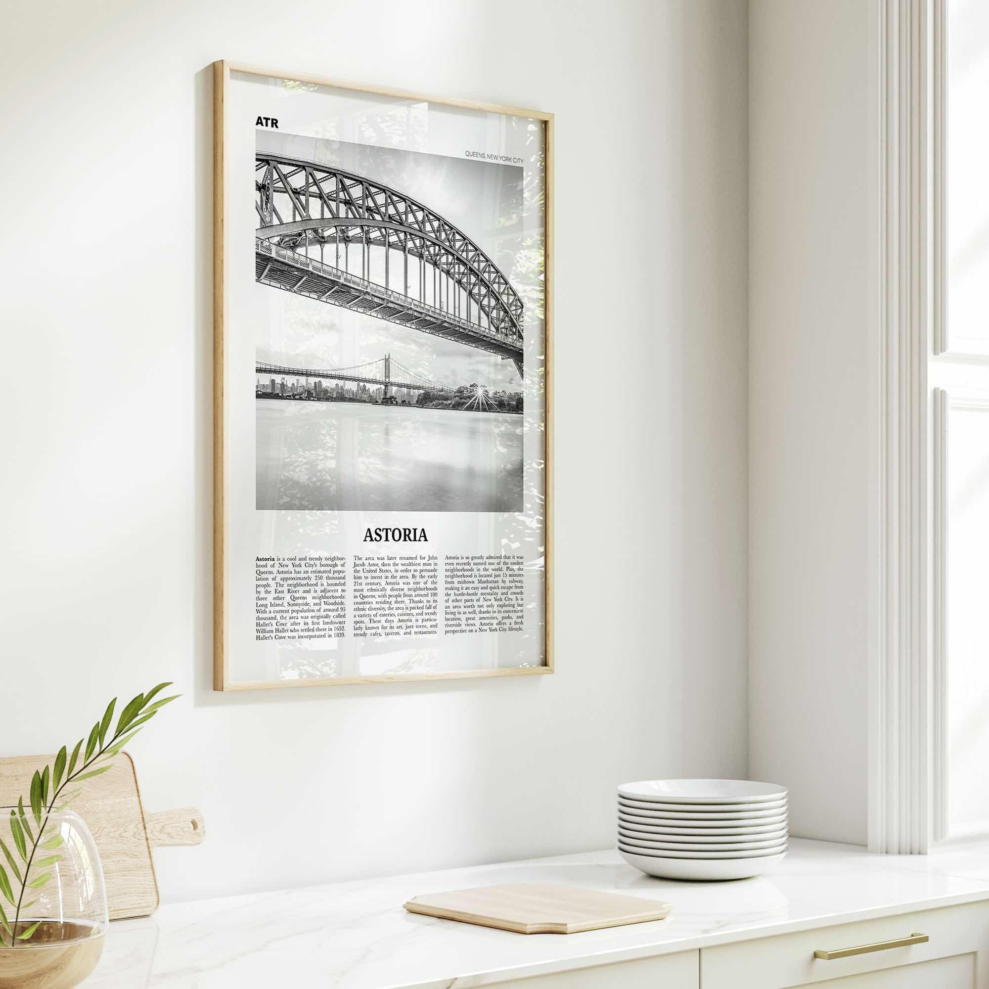 Astoria Print Black and White New York, Astoria Wall Art, Astoria Poster, Astoria Photo, Astoria Decor, New York, United States