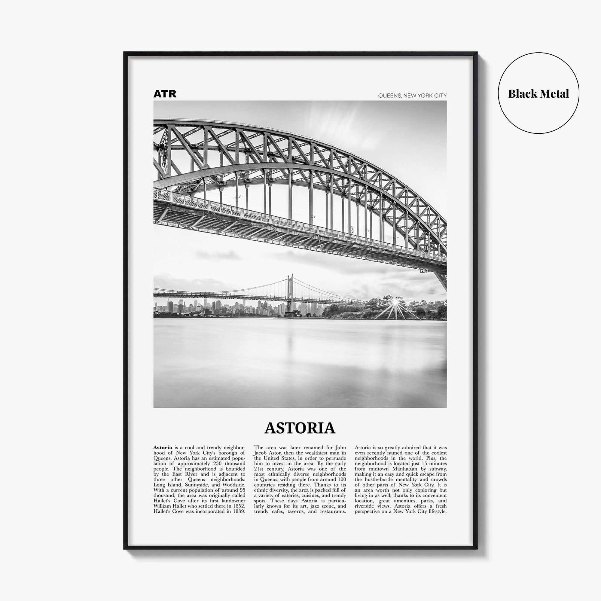 Astoria Print Black and White New York, Astoria Wall Art, Astoria Poster, Astoria Photo, Astoria Decor, New York, United States