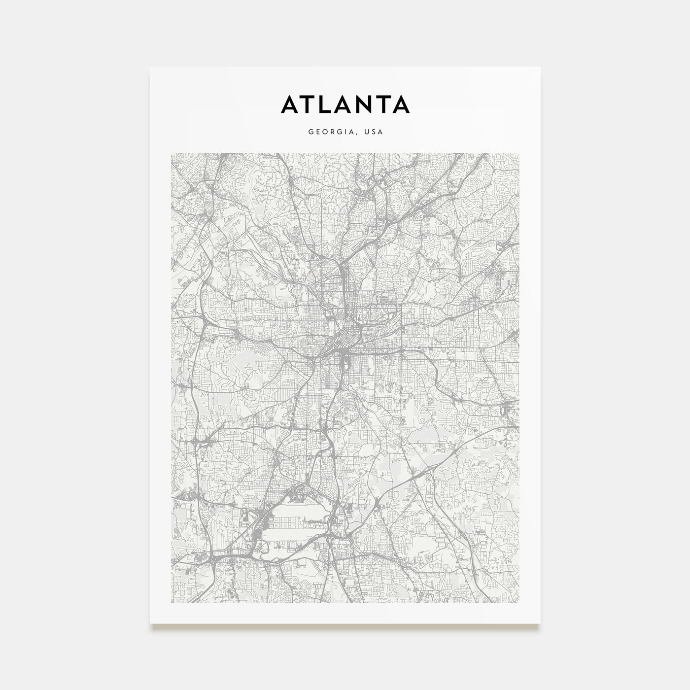 Atlanta Map Portrait Poster