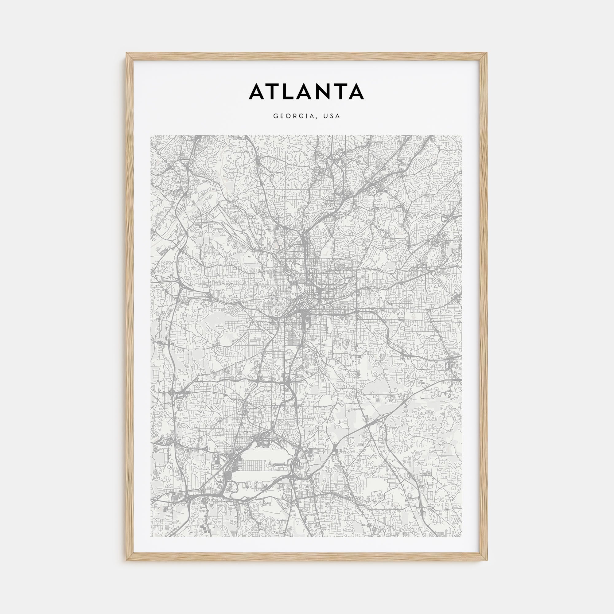 Atlanta Map Portrait Poster
