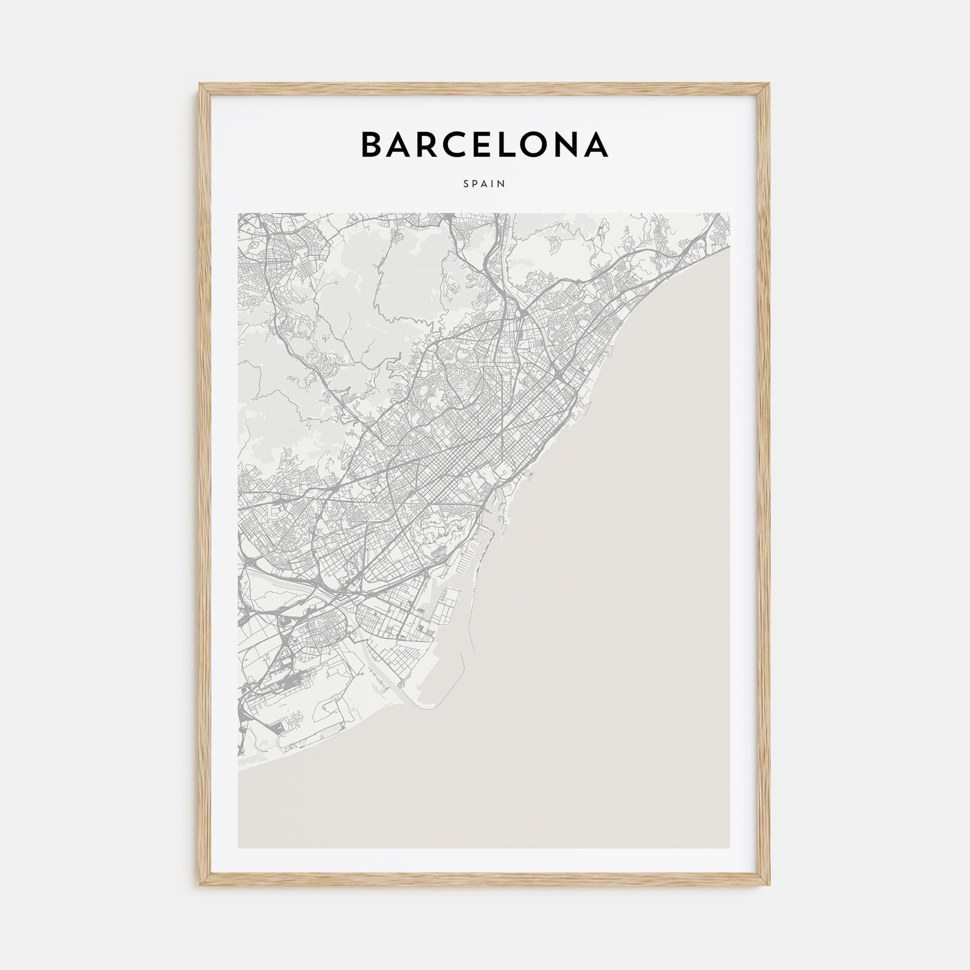Barcelona Map Portrait Poster
