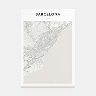 Barcelona Map Portrait Poster