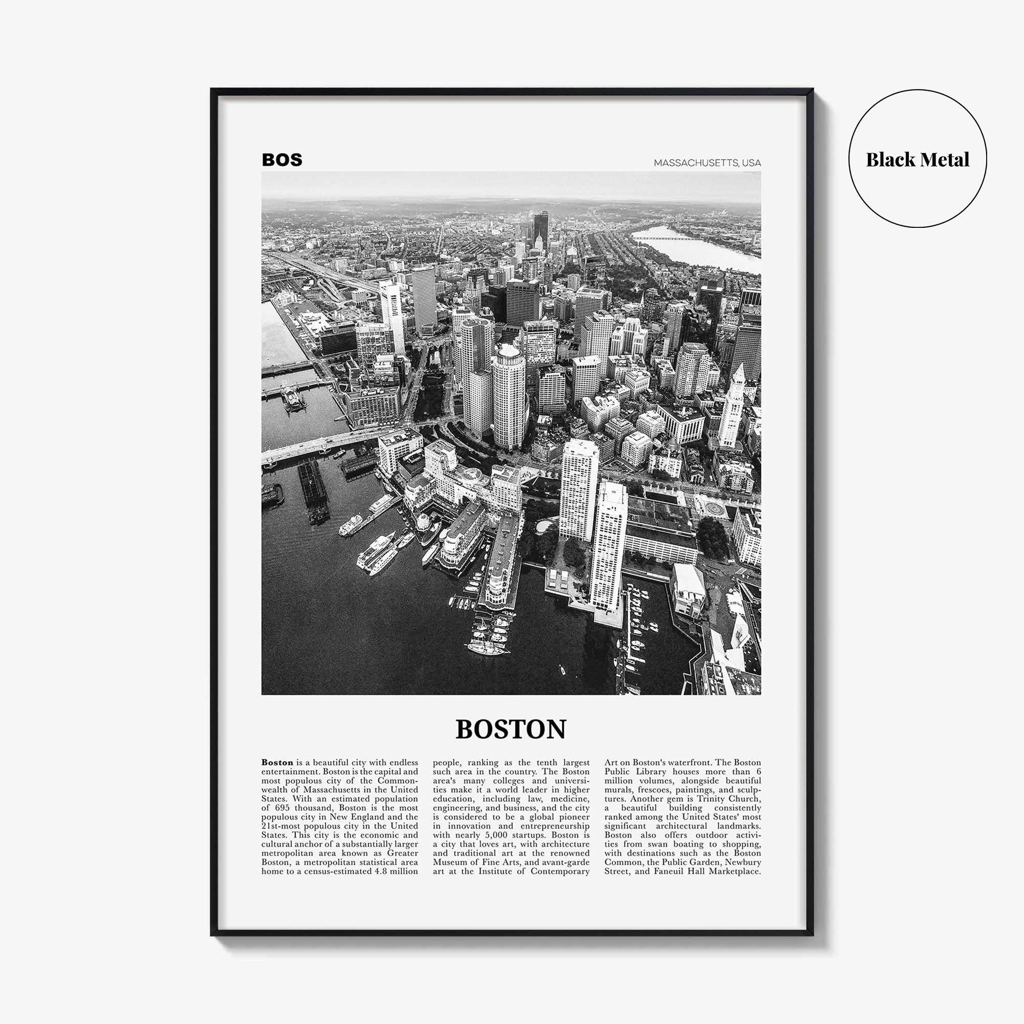 Boston Print Black and White No 1, Boston Wall Art, Boston Poster, Boston Photo, Boston Decor, Massachusetts, USA, United States, America