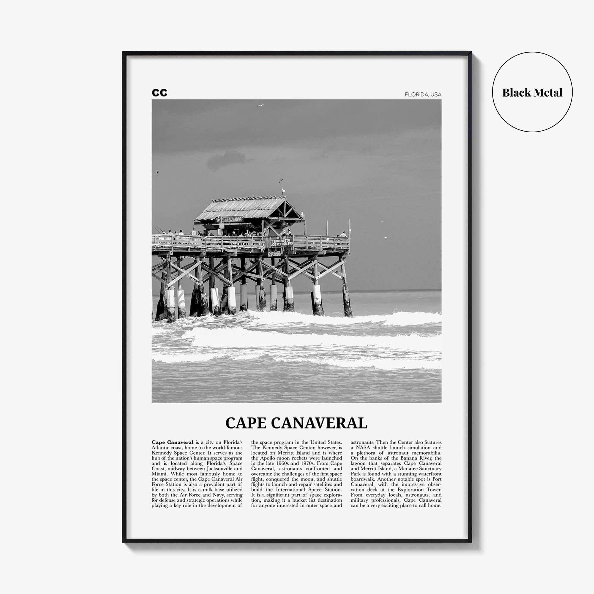 Cape Canaveral Print Black and White, Cape Canaveral Art, Cape Canaveral Poster, Cape Canaveral Photo, Cape Canaveral Décor, Cape Canaveral