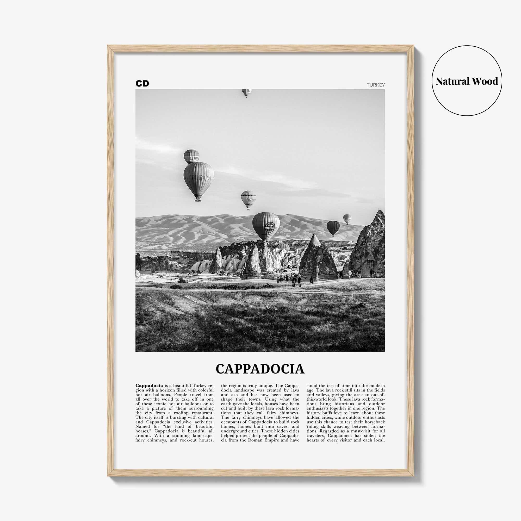Cappadocia Print Black and White, Cappadocia Wall Art, Cappadocia Poster, Cappadocia Photo, Cappadocia Wall Décor, Cappadocia Map, Turkey