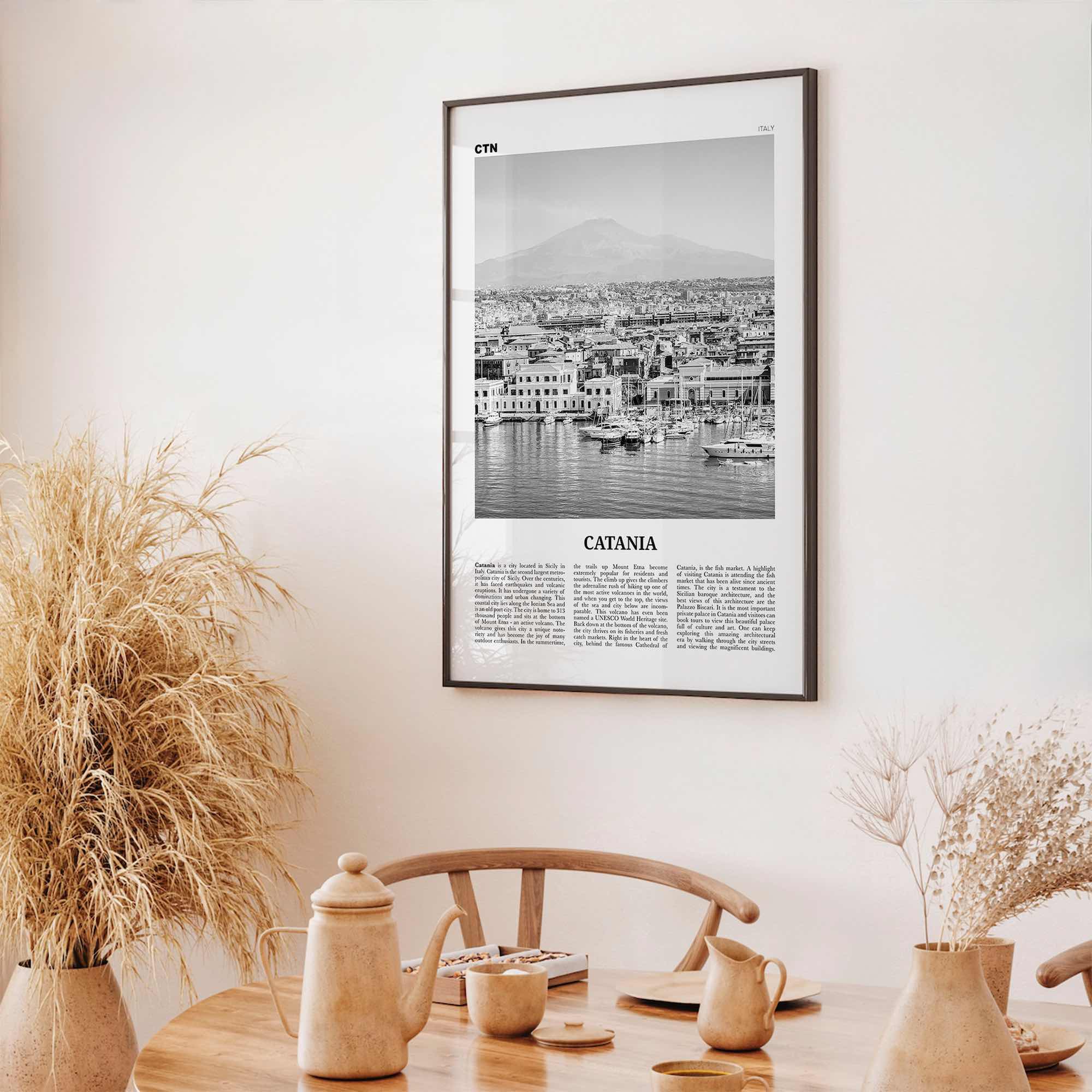 Catania Print Black and White, Catania Wall Art, Catania Poster, Catania Photo, Catania Wall Décor, Italia, Italy, Sicily