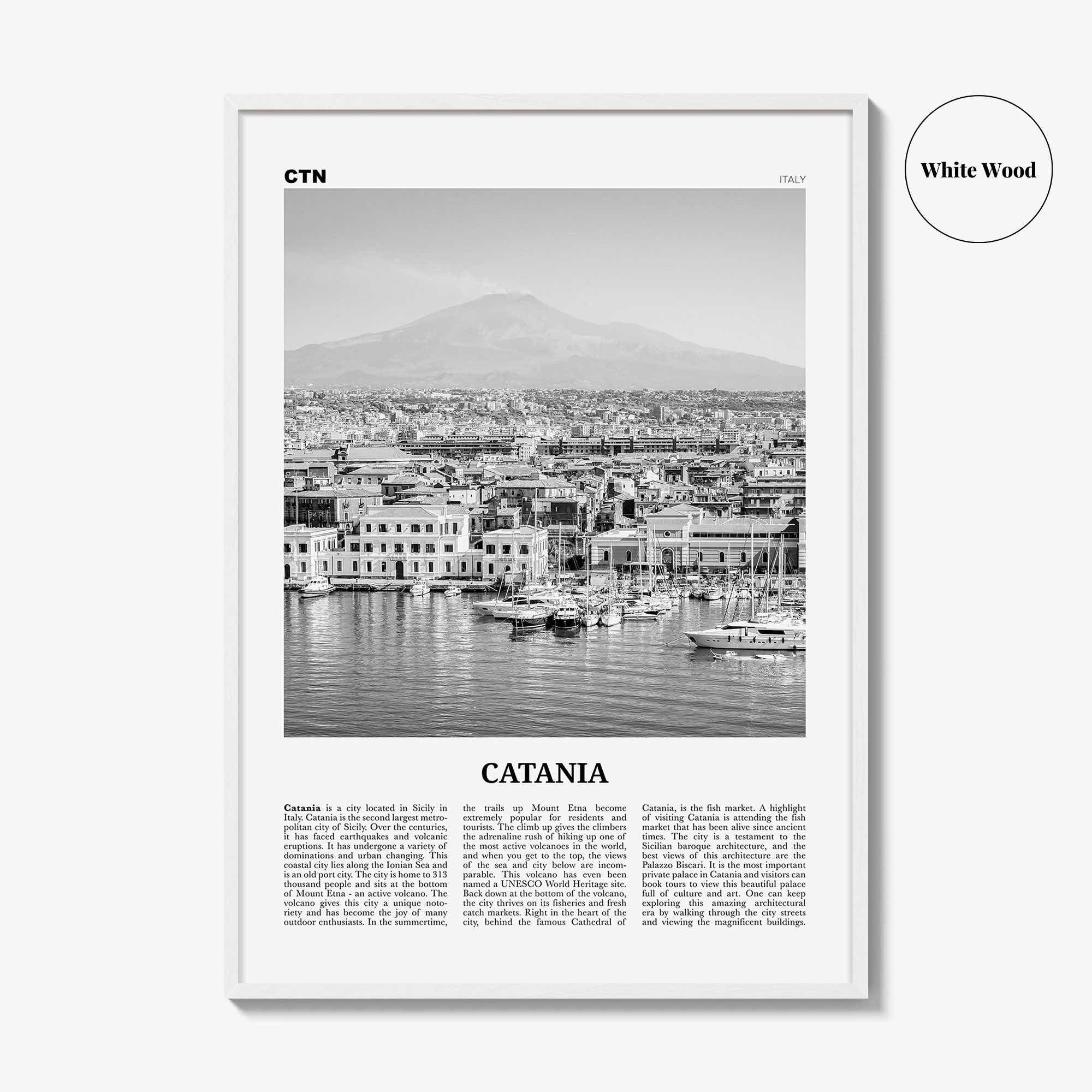 Catania Print Black and White, Catania Wall Art, Catania Poster, Catania Photo, Catania Wall Décor, Italia, Italy, Sicily