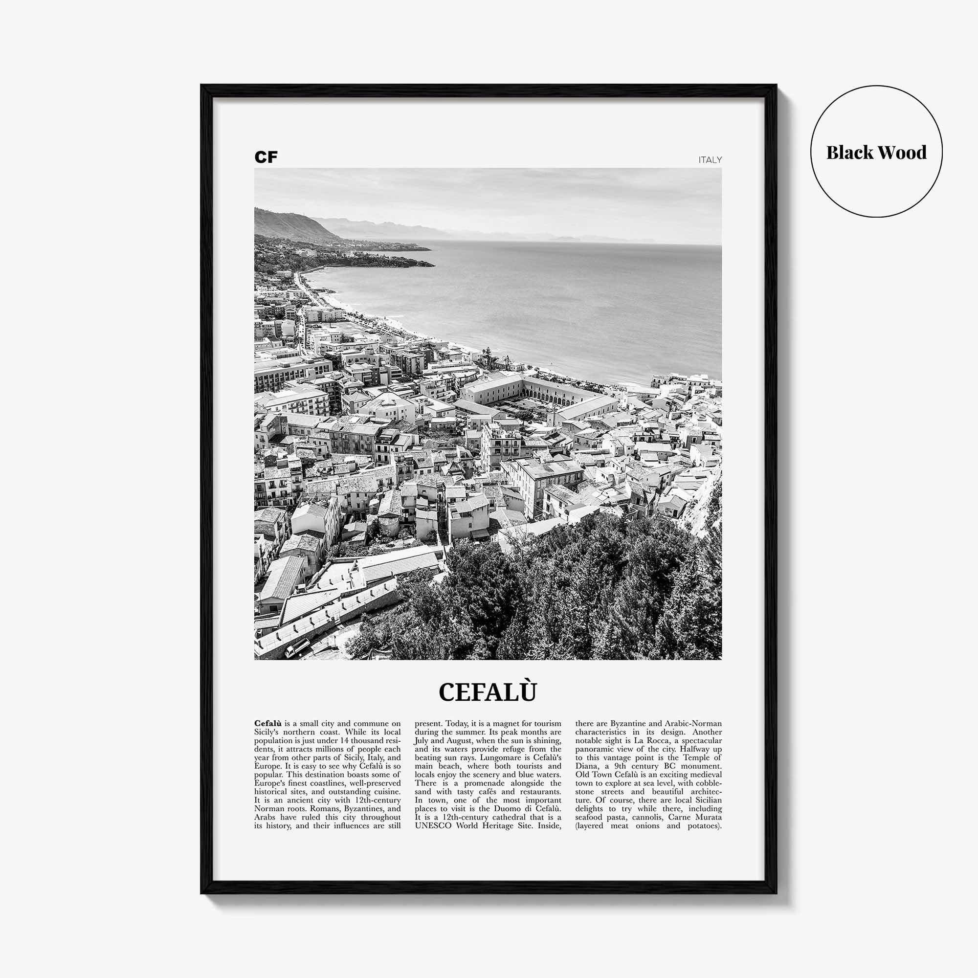 Cefalu Print Black and White, Cefalù Wall Art, Cefalù Poster, Cefalù Photo, Cefalù Wall Décor, Italy, Sicily, Palermo, Italia