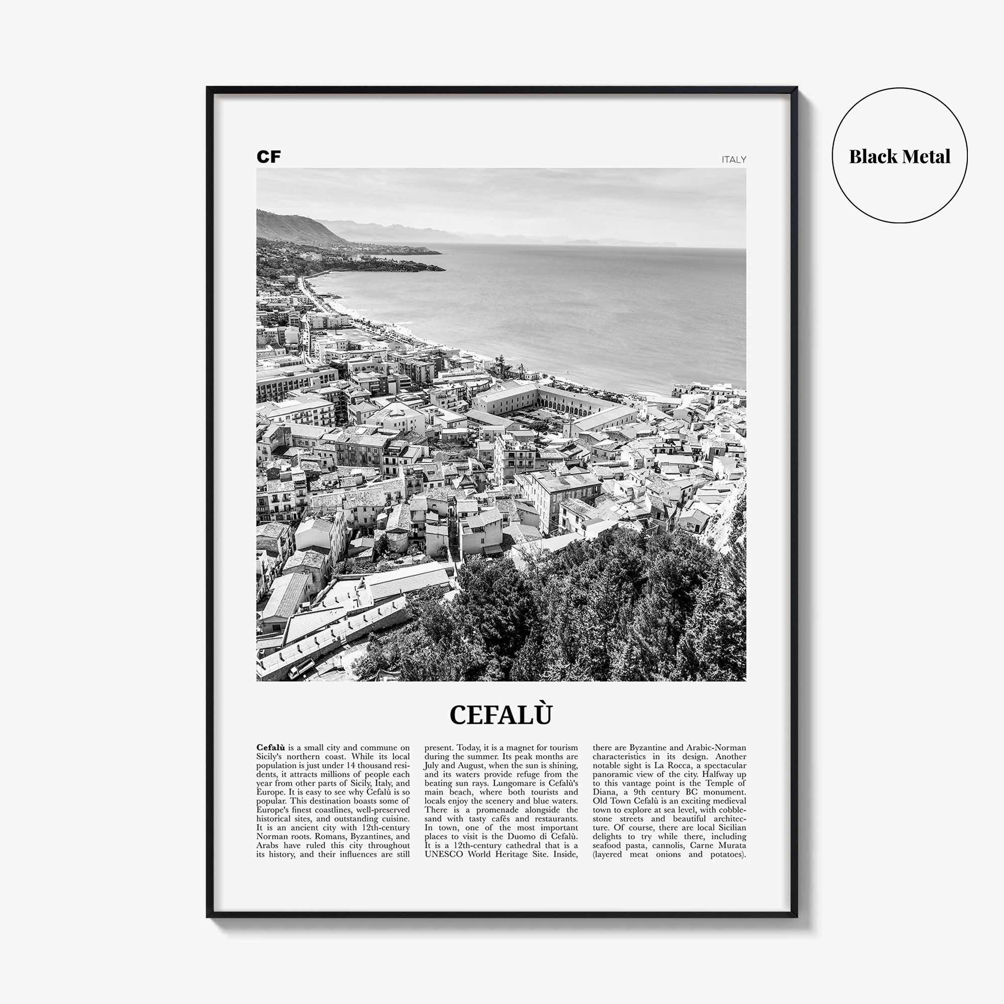 Cefalu Print Black and White, Cefalù Wall Art, Cefalù Poster, Cefalù Photo, Cefalù Wall Décor, Italy, Sicily, Palermo, Italia