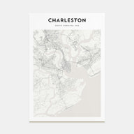 Charleston, South Carolina Map Portrait Poster