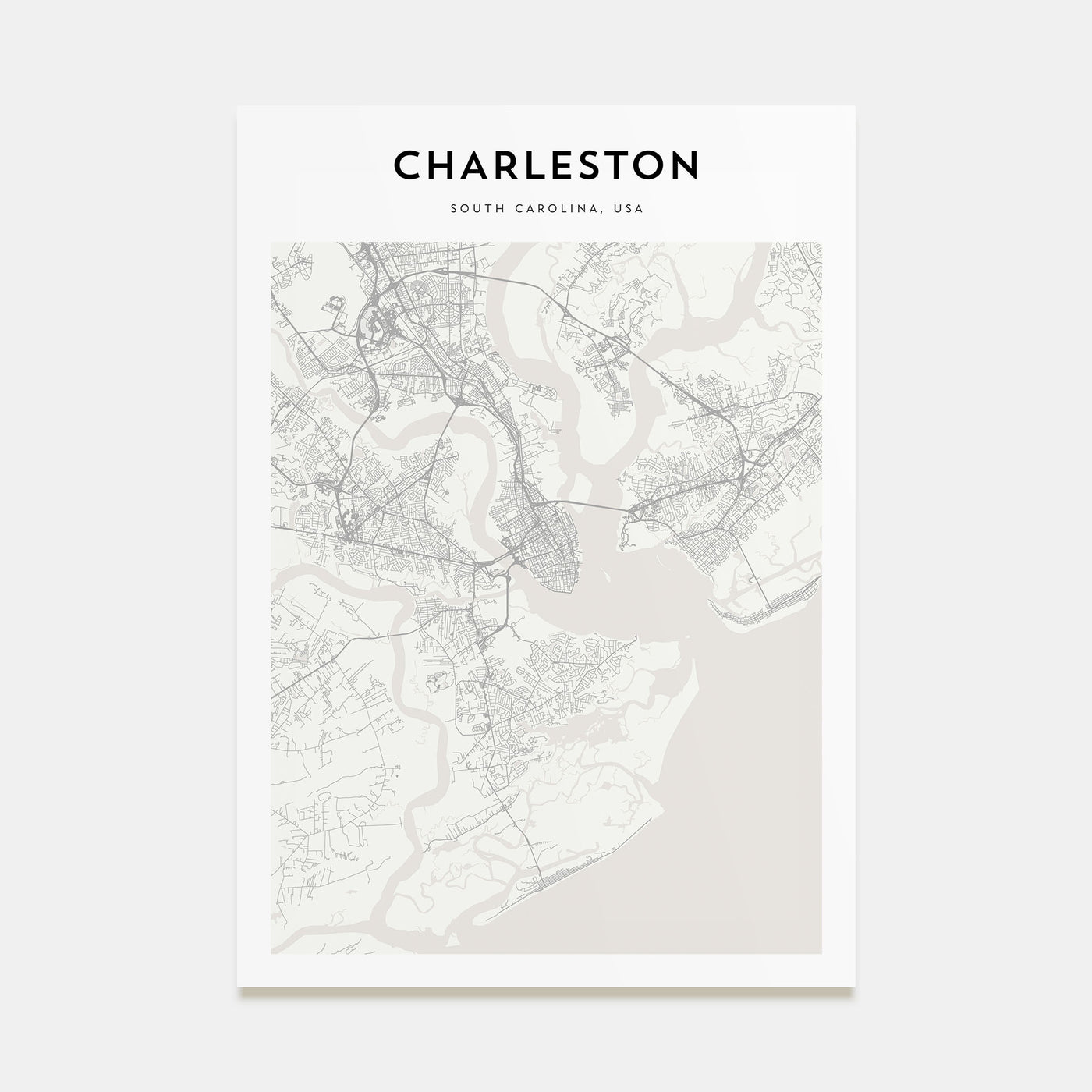 Charleston, South Carolina Map Portrait Poster