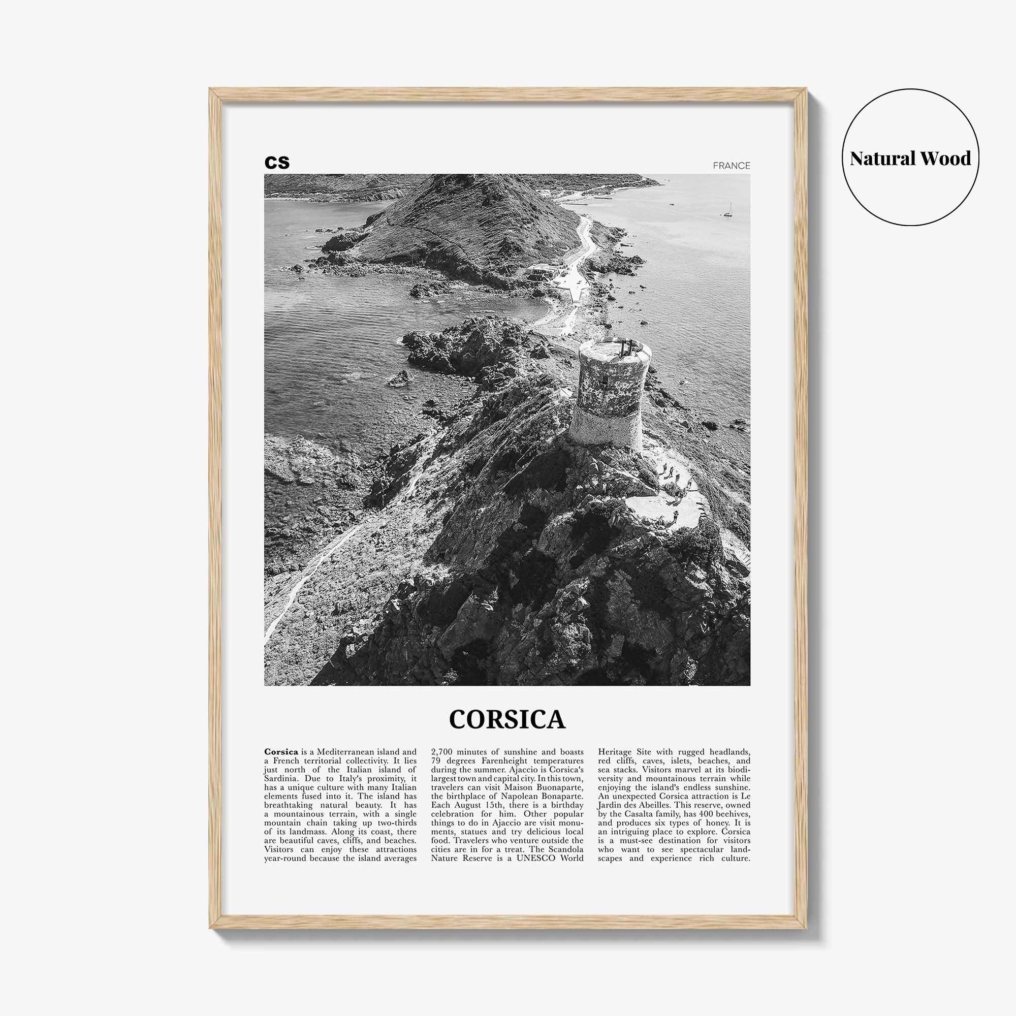 Corsica Print Black and White, Corsica Wall Art, Corsica Poster, Corsica Photo, Corsica Wall Décor, Corse, Ajaccio, France