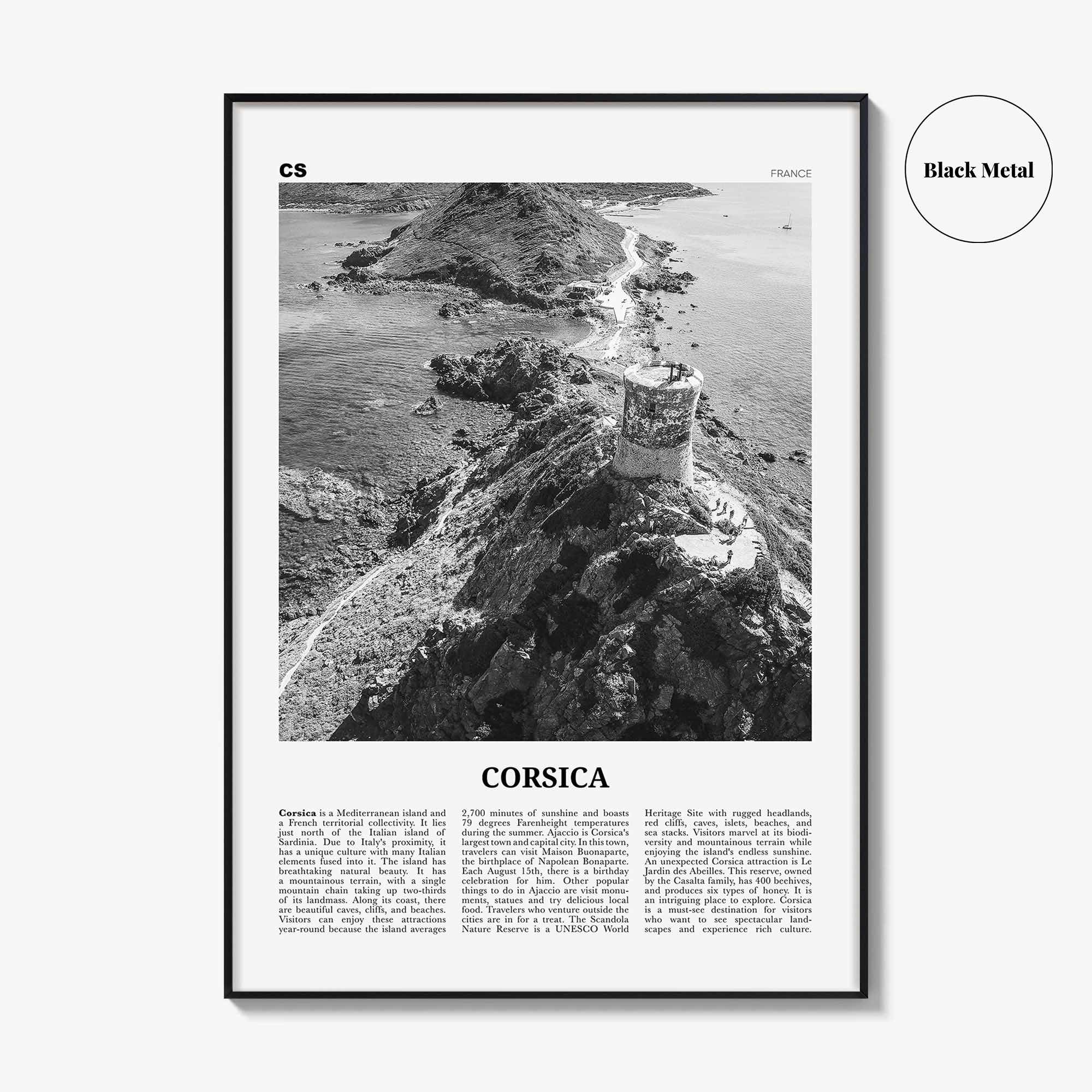 Corsica Print Black and White, Corsica Wall Art, Corsica Poster, Corsica Photo, Corsica Wall Décor, Corse, Ajaccio, France