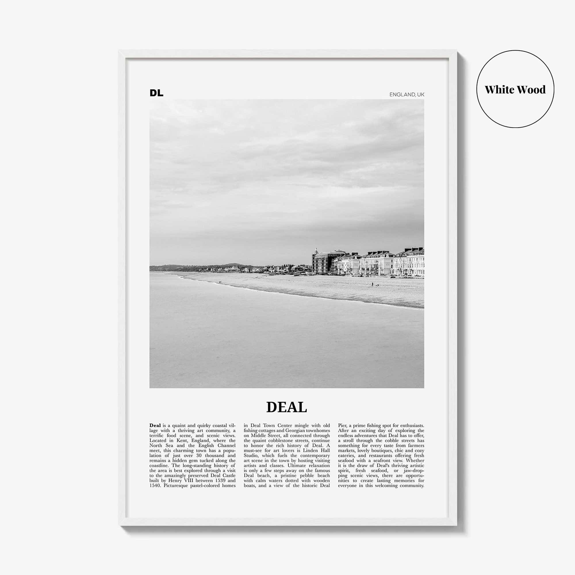 Deal Print Black and White, Deal Wall Art, Deal Poster, Deal Photo, Deal Wall Décor, England, UK, United Kingdom, Dover, Kent