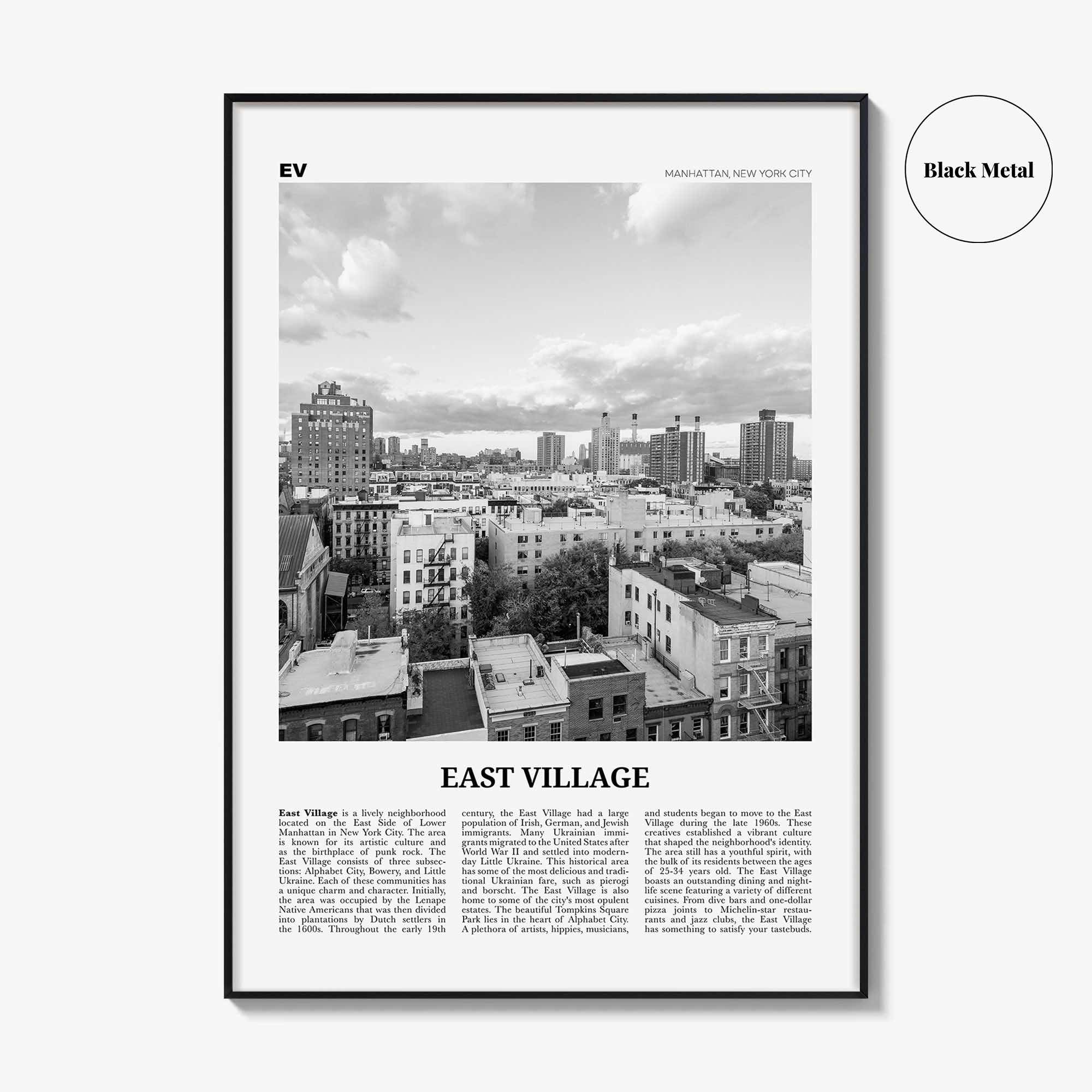 East Village Print Black and White New York, East Village Art, East Village Poster, East Village Photo, USA, United States, North America