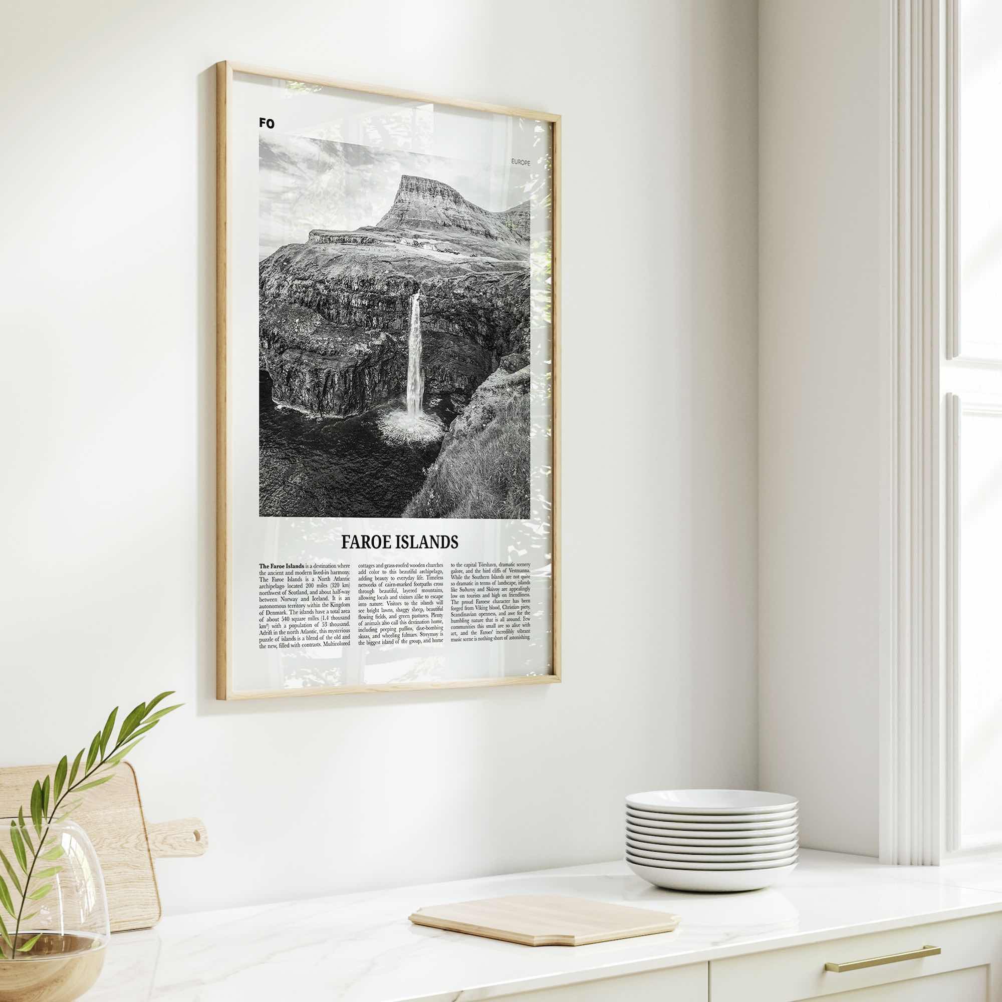 Faroe Islands Print Black and White, Faroe Islands Wall Art, Faroe Islands Poster, Faroe Islands Photo, Faeroe, Færøerne, Tórshavn, Europe