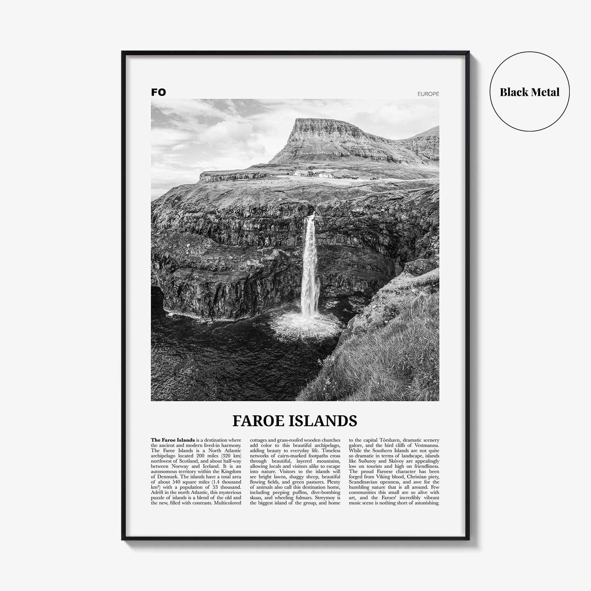Faroe Islands Print Black and White, Faroe Islands Wall Art, Faroe Islands Poster, Faroe Islands Photo, Faeroe, Færøerne, Tórshavn, Europe