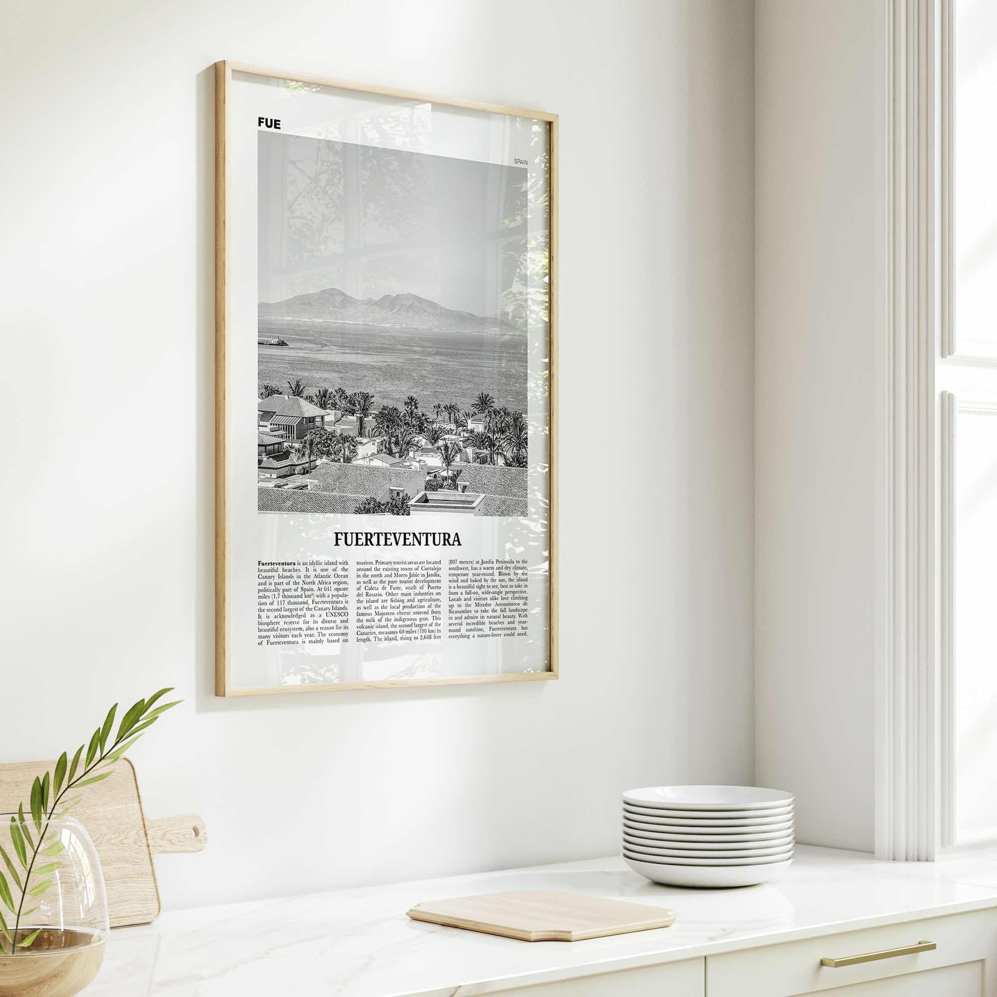 Fuerteventura Print Black and White, Fuerteventura Wall Art, Fuerteventura Poster, Fuerteventura Photo, Spain, España, Europe