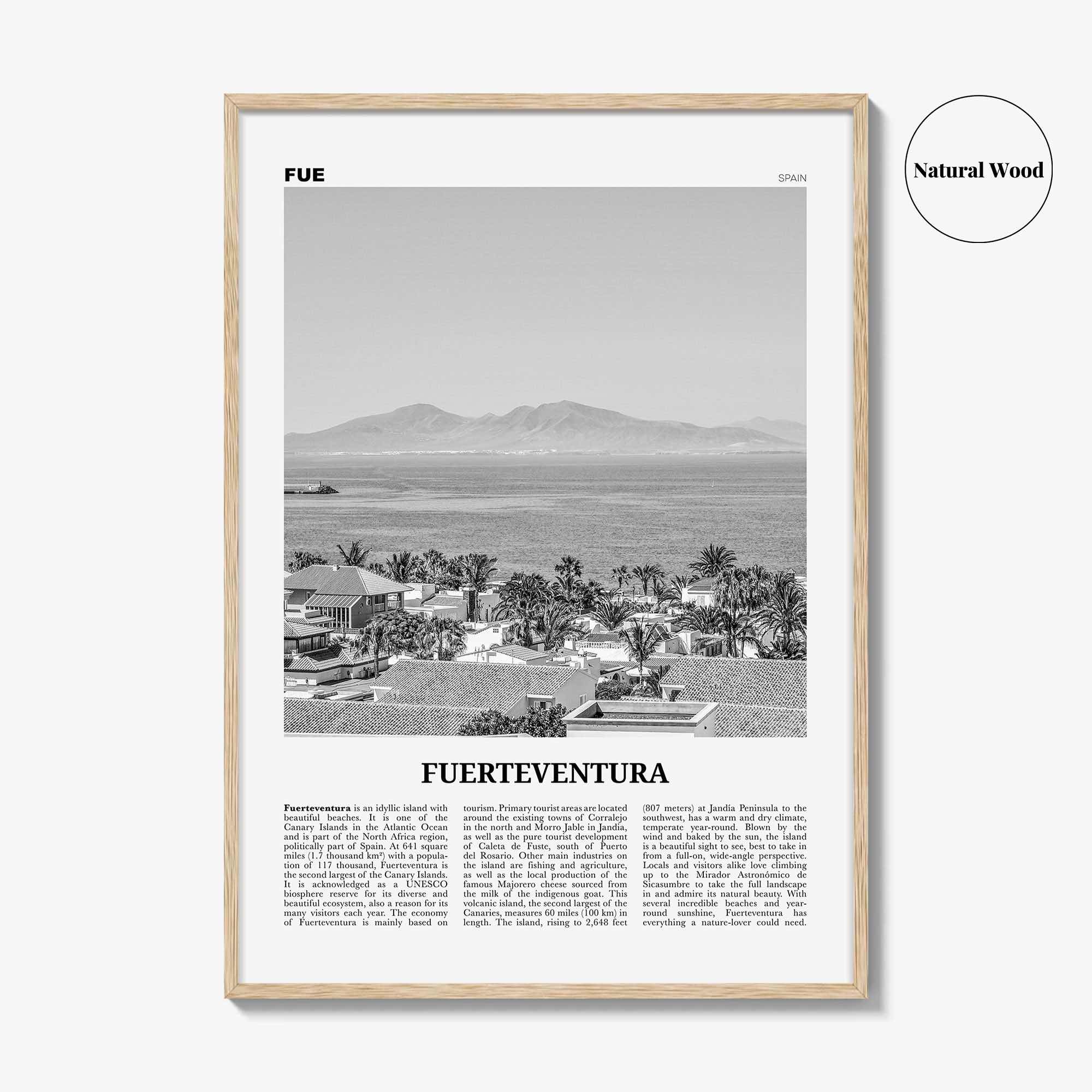 Fuerteventura Print Black and White, Fuerteventura Wall Art, Fuerteventura Poster, Fuerteventura Photo, Spain, España, Europe