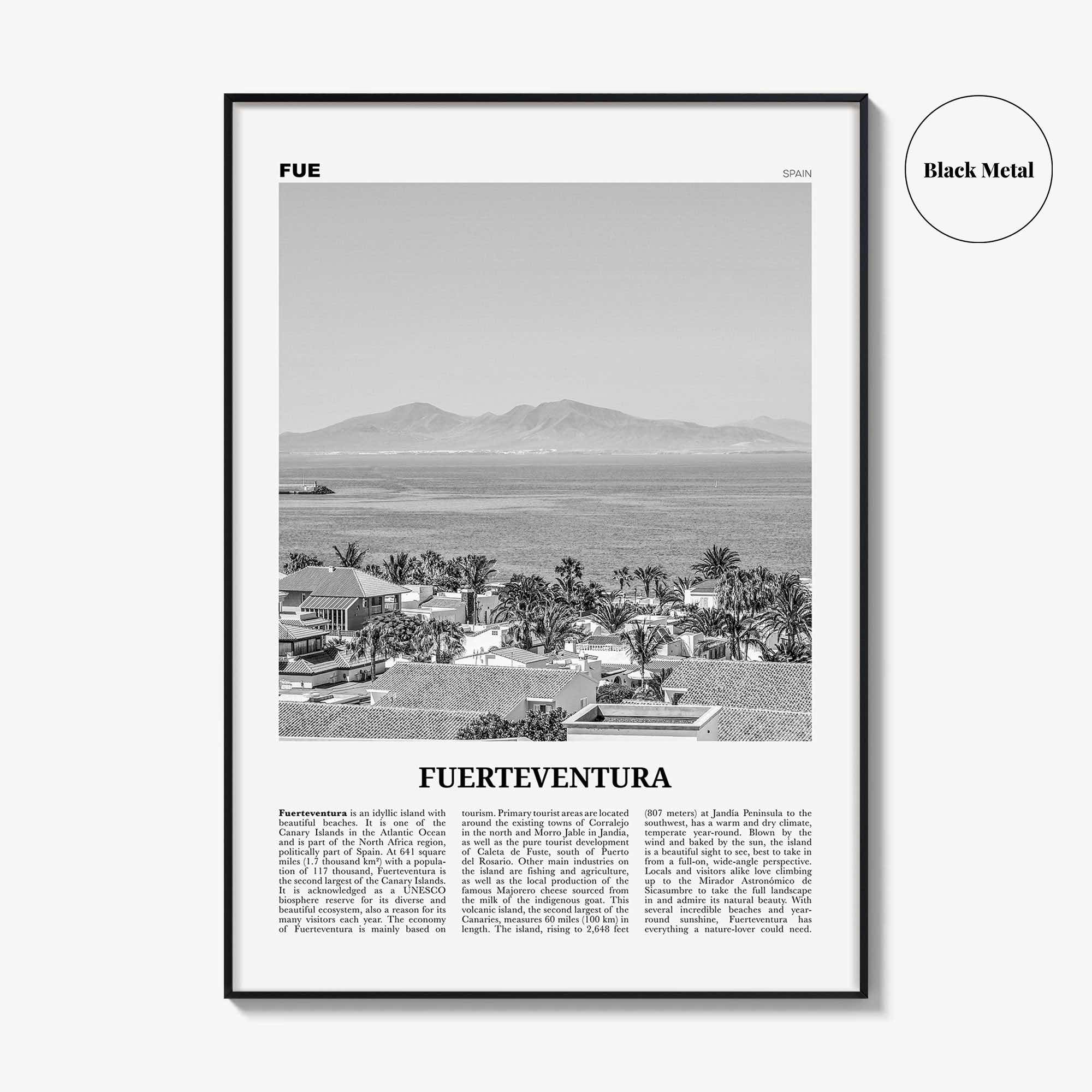 Fuerteventura Print Black and White, Fuerteventura Wall Art, Fuerteventura Poster, Fuerteventura Photo, Spain, España, Europe