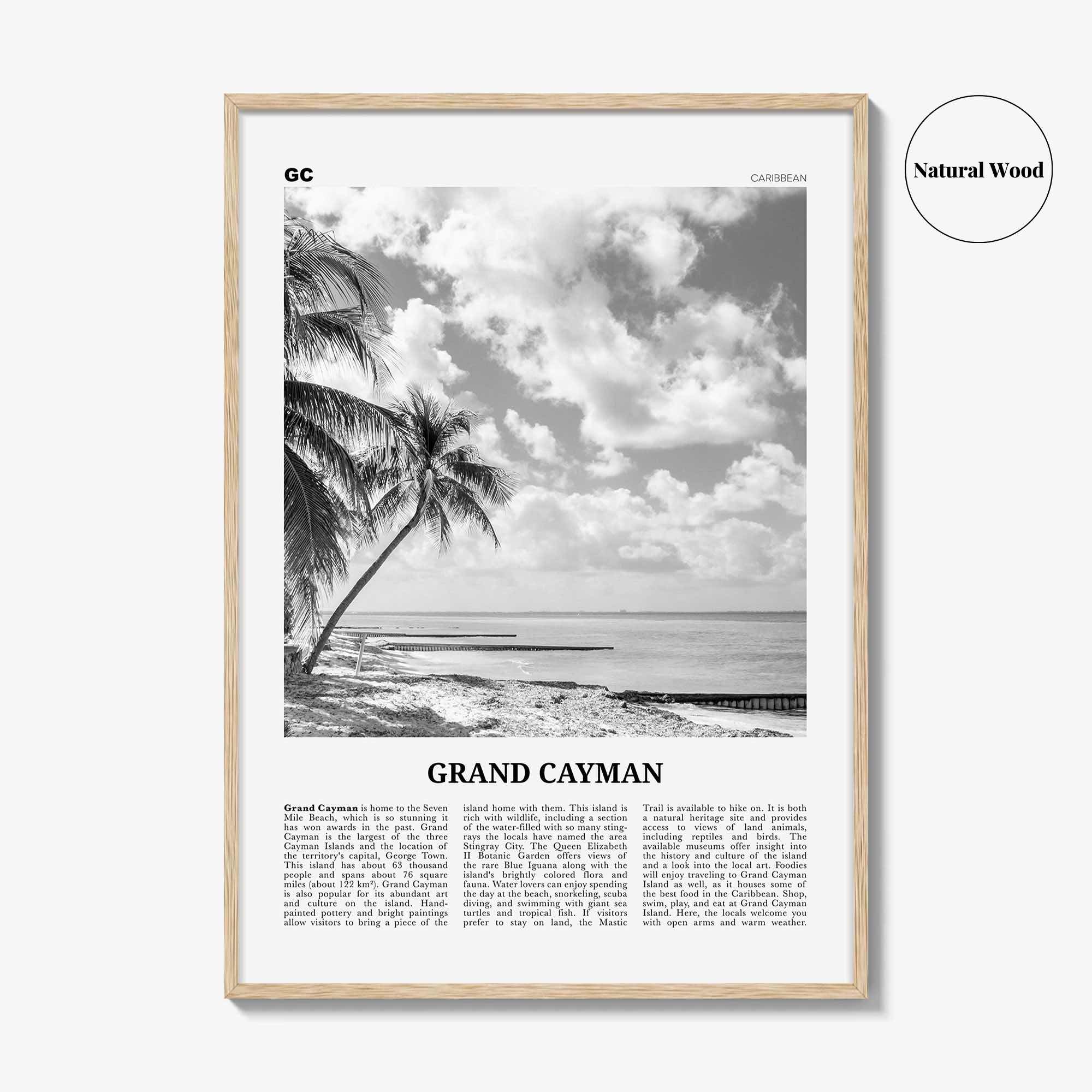 Grand Cayman Print Black and White, Grand Cayman Wall Art, Grand Cayman Poster, Grand Cayman Photo, Grand Cayman Wall Décor, Caribbean
