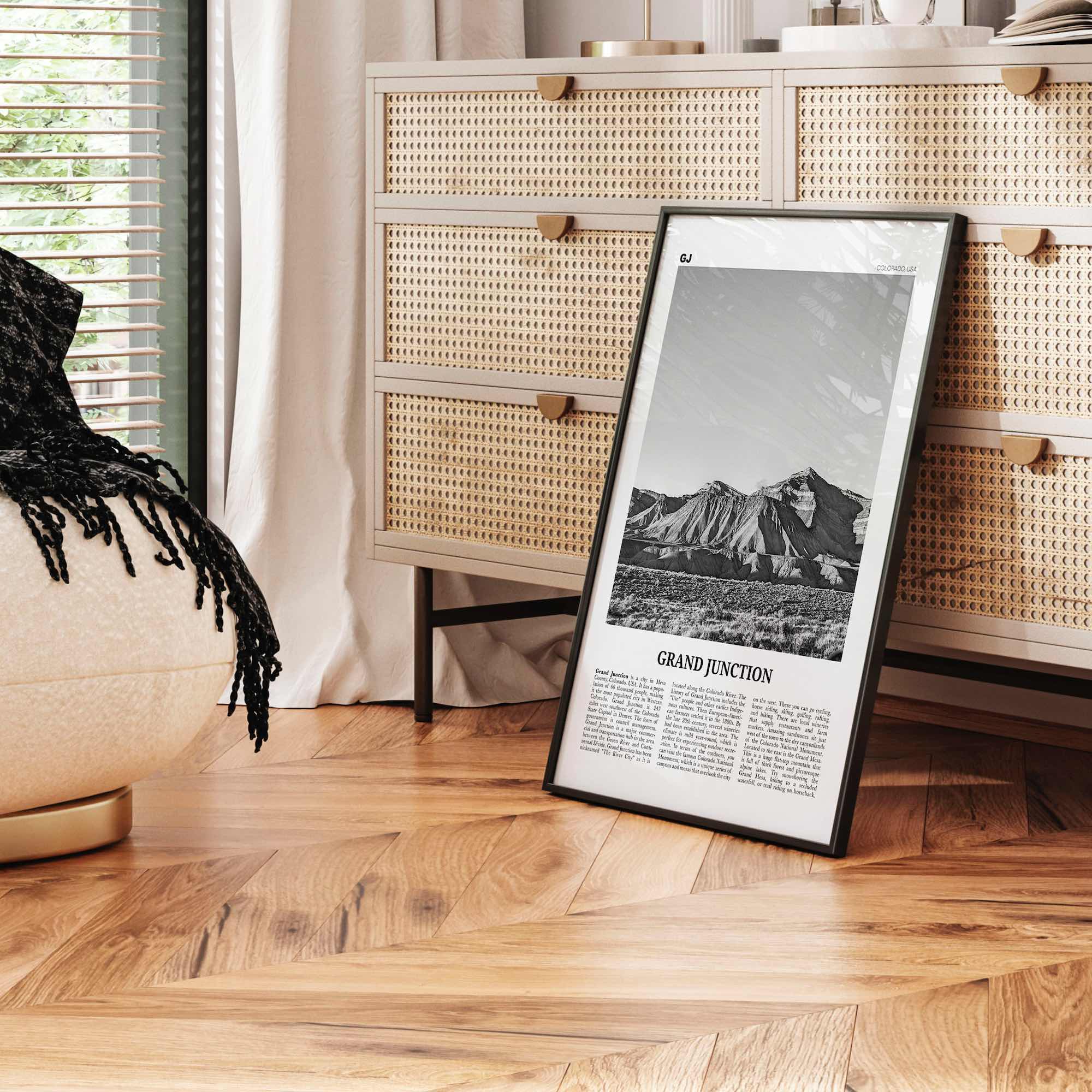 Grand Junction Print Black and White, Grand Junction Wall Art, Grand Junction Poster, Grand Junction Photo, Grand Junction Map, Colorado