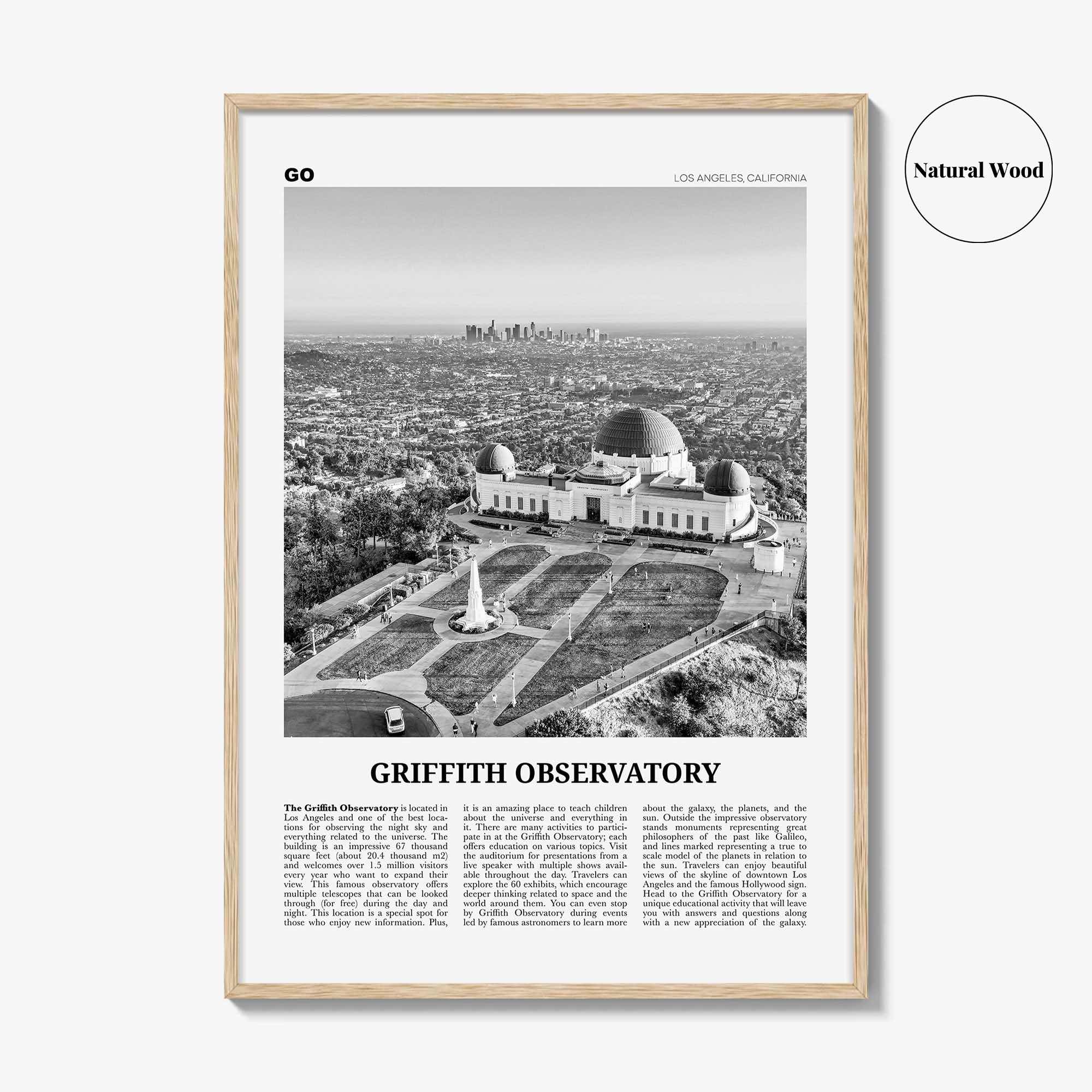 Griffith Observatory Print Black and White, Griffith Observatory Wall Art, Griffith Observatory Poster, Griffith Observatory Photo