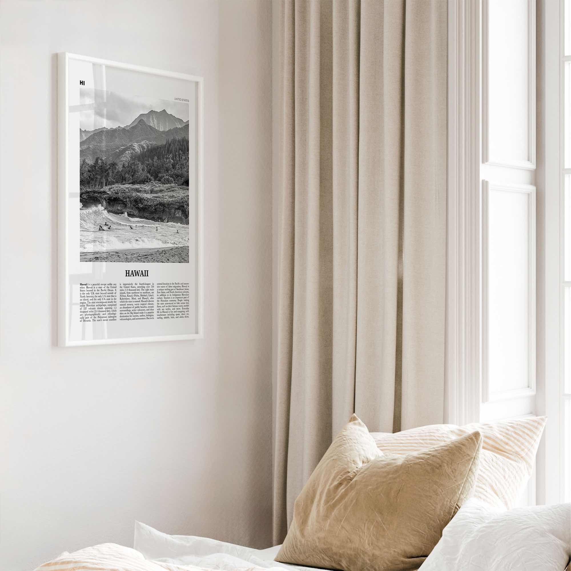 Hawaii Print Black and White No 1, Hawaii Wall Art, Hawaii Poster, Hawaii Photo, Hawaii Wall Decor, Hawaiian Islands Poster Print