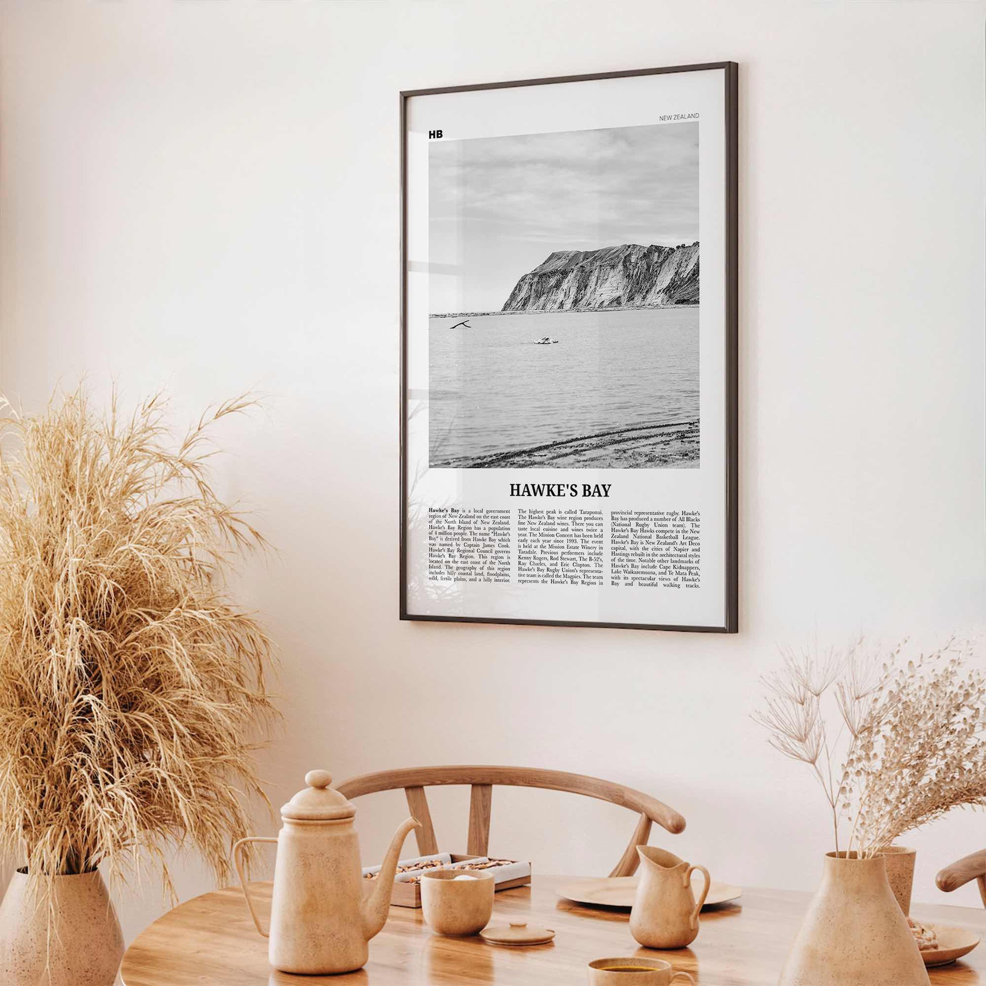 Hawkes Bay Print Black and White, Hawkes Bay Wall Art, Hawkes Bay Poster, Hawkes Bay Photo, Hawkes Bay Map, Hawkes Bay Decor, New Zealand