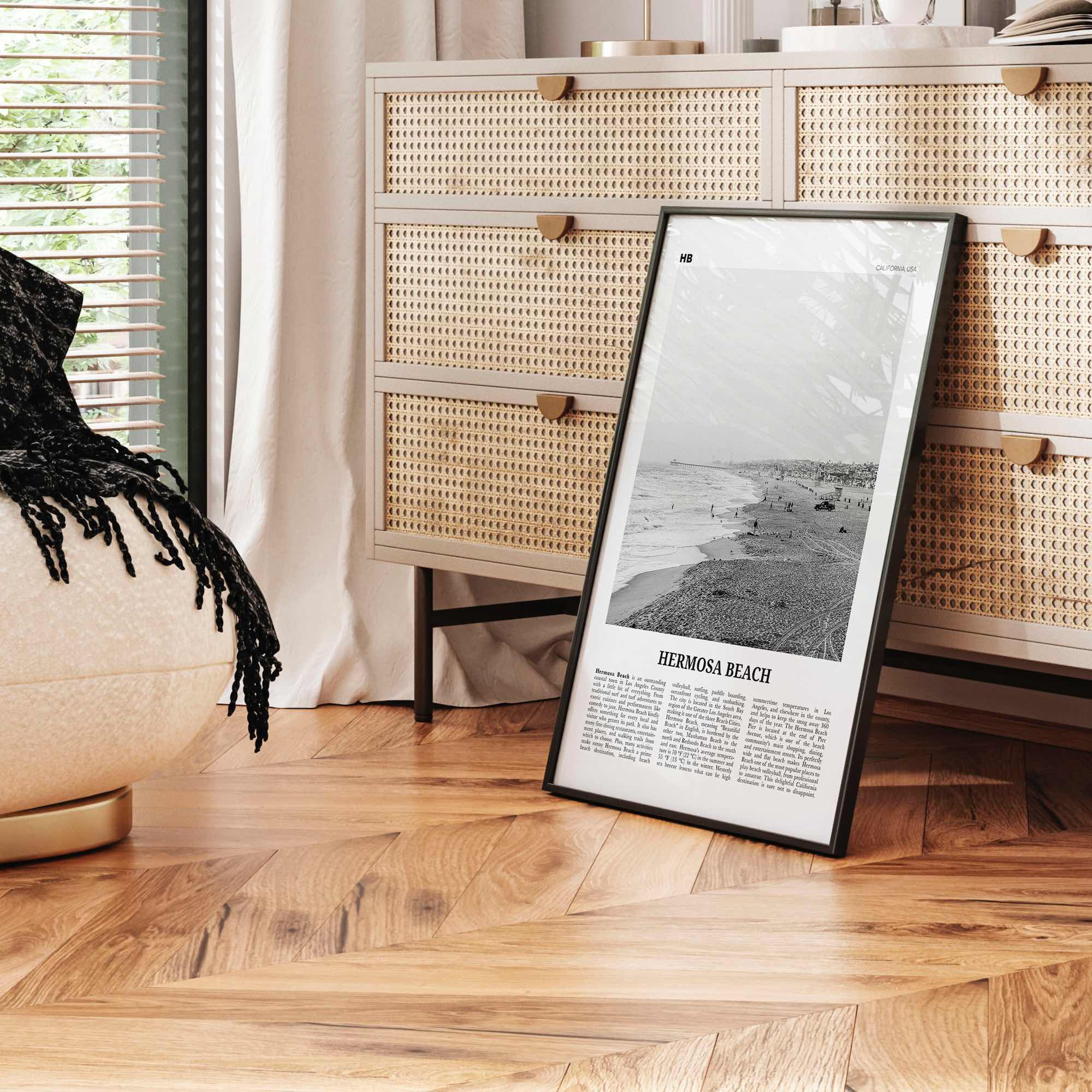 Hermosa Beach Print Black and White No 1, Hermosa Beach Wall Art, Hermosa Beach Poster, Hermosa Beach Photo, California, USA