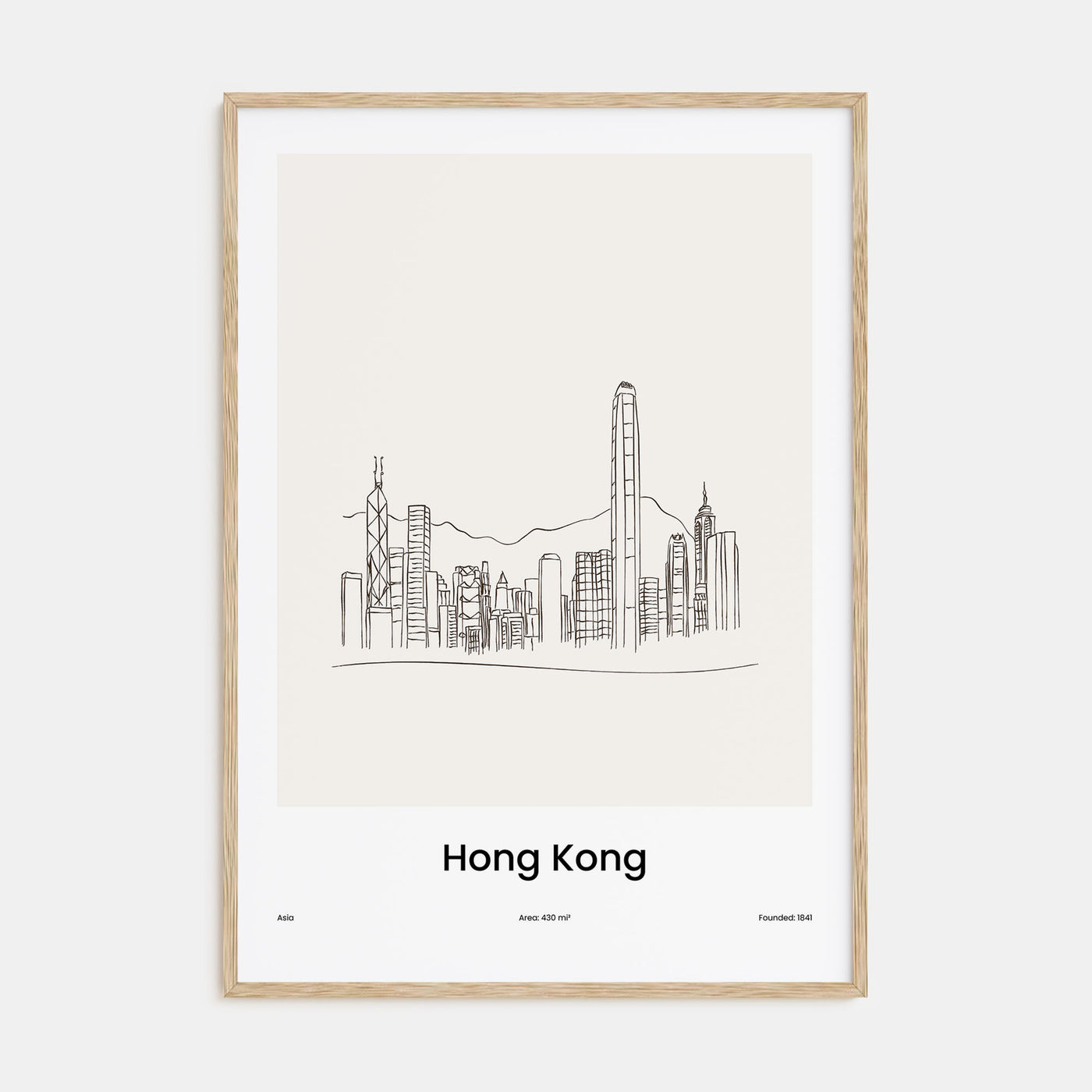 Hong Kong Drawn Poster