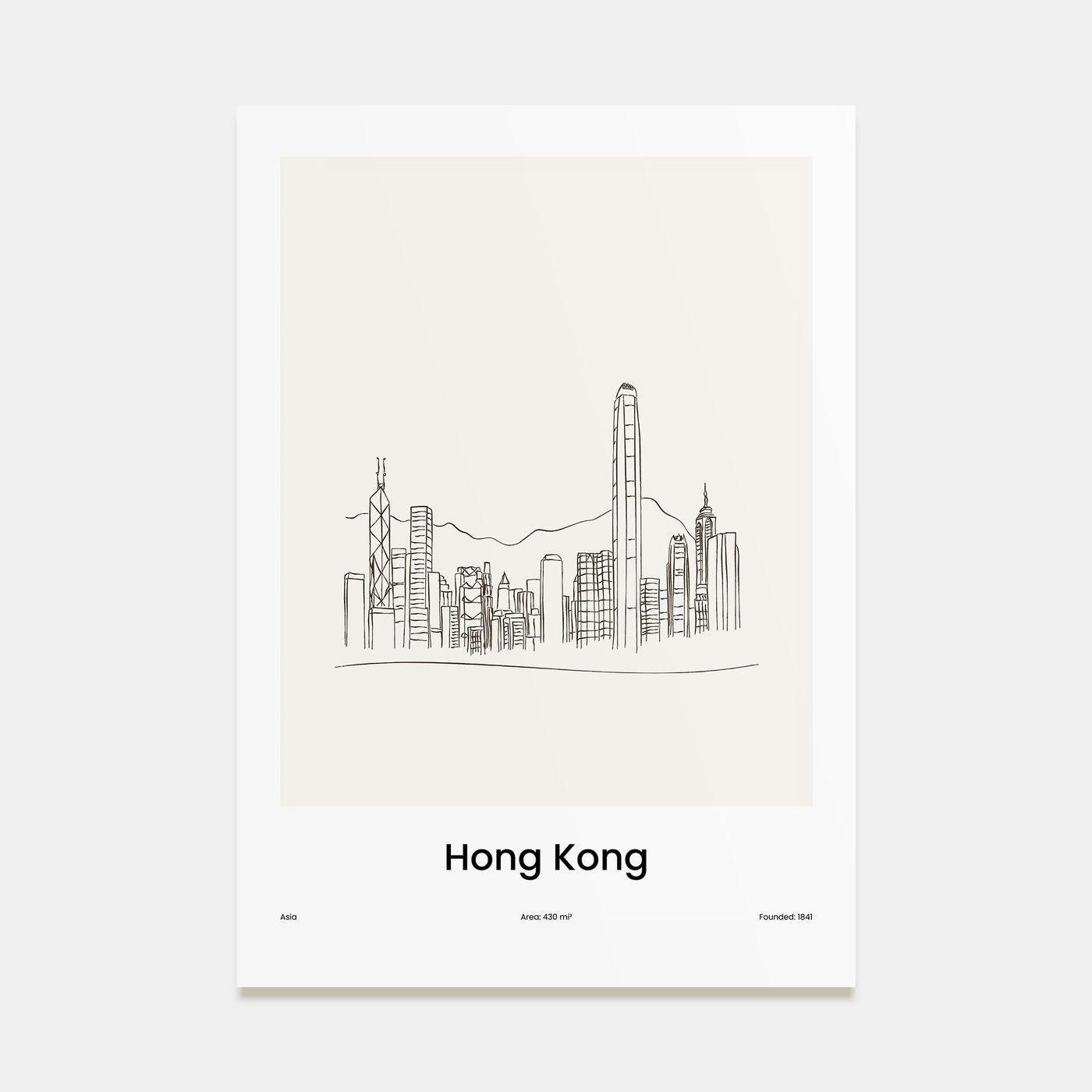 Hong Kong Drawn Poster