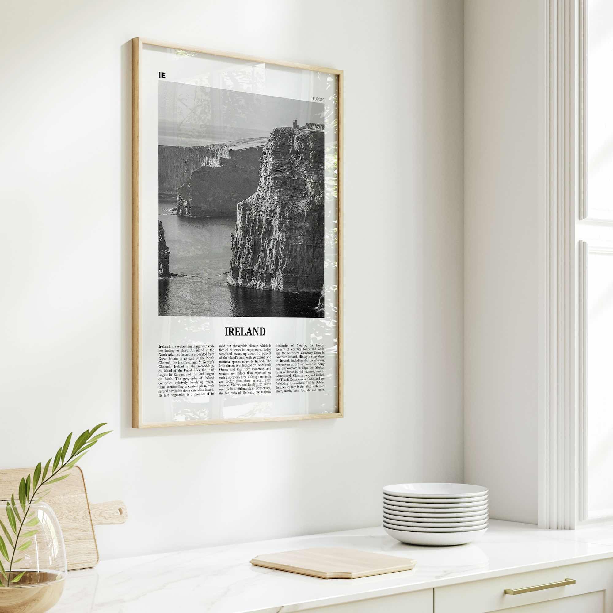 Ireland Print Black and White No 1, Ireland Wall Art, Ireland Poster, Ireland Photo, Ireland Decor, Éire, UK, United Kingdom, Dublin