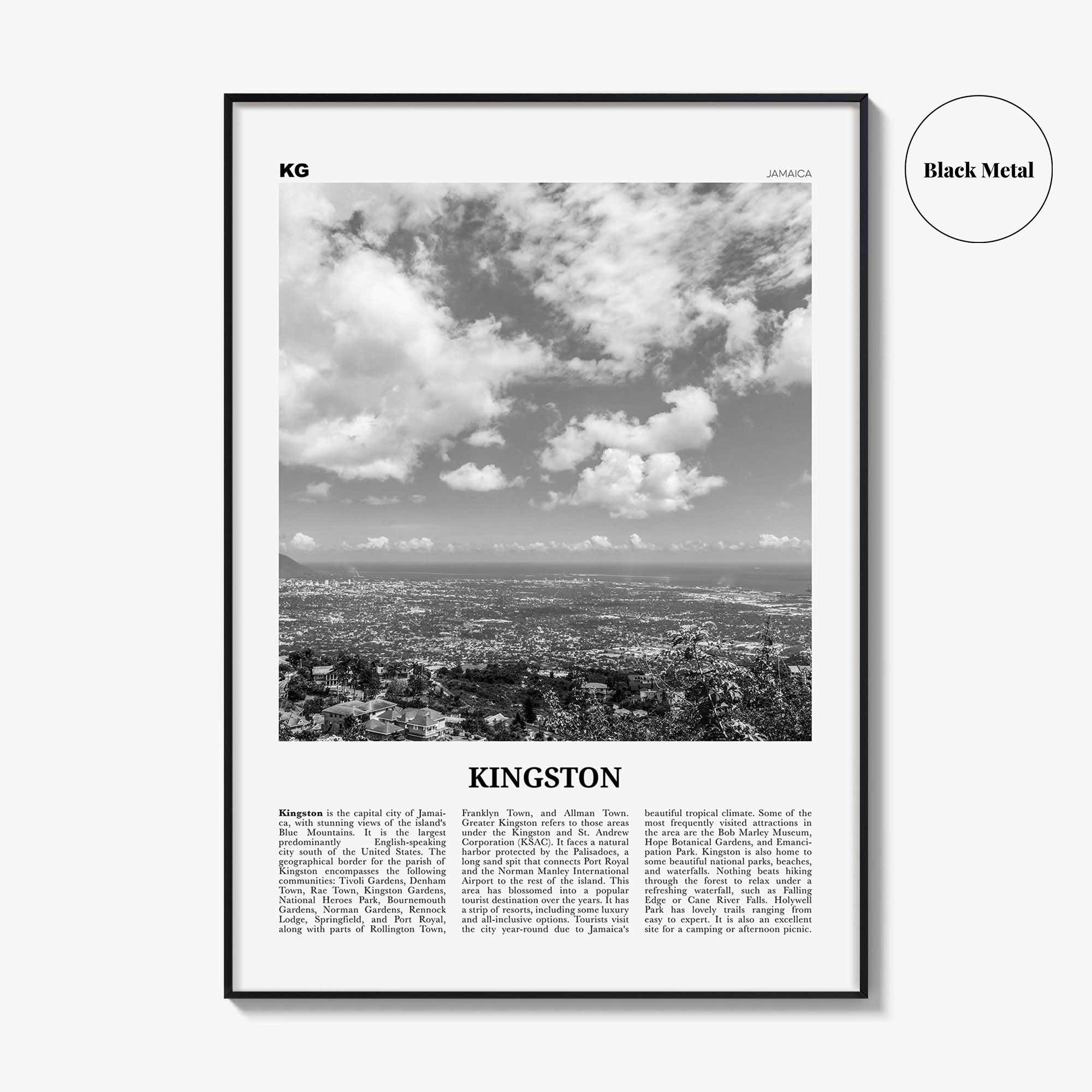 Kingston Print Black and White Jamaica, Kingston Wall Art, Kingston Poster, Kingston Photo, Kingston Wall Décor, Jamaica