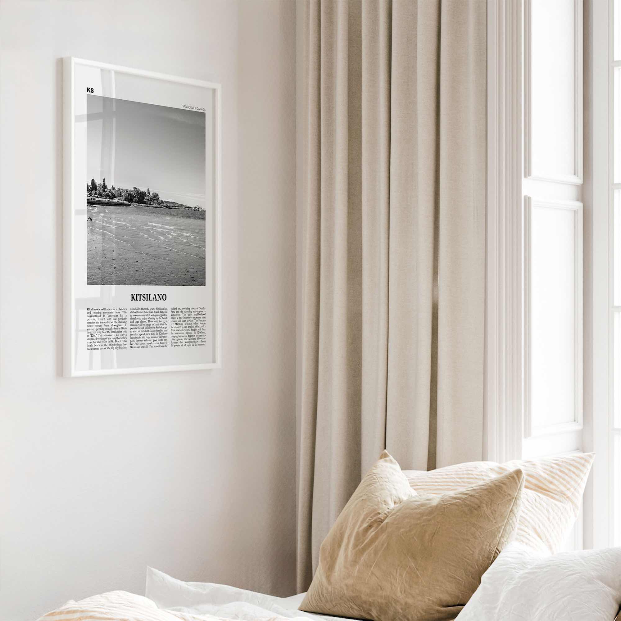 Kitsilano Print Black and White, Kitsilano Wall Art, Kitsilano Poster, Kitsilano Photo, Kitsilano Décor, Kitsilano Map, Vancouver, Canada