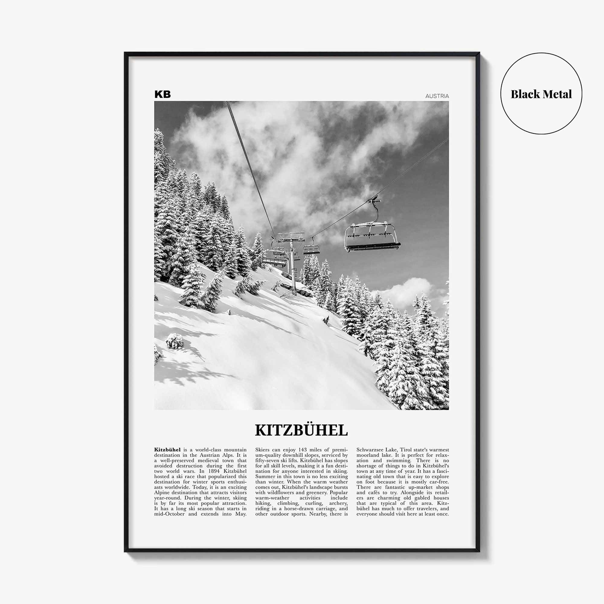 Kitzbuhel Print Black and White, Kitzbühel Wall Art, Kitzbühel Poster, Kitzbühel Photo, Kitzbühel Wall Décor, Tyrol, Austria, Österreich