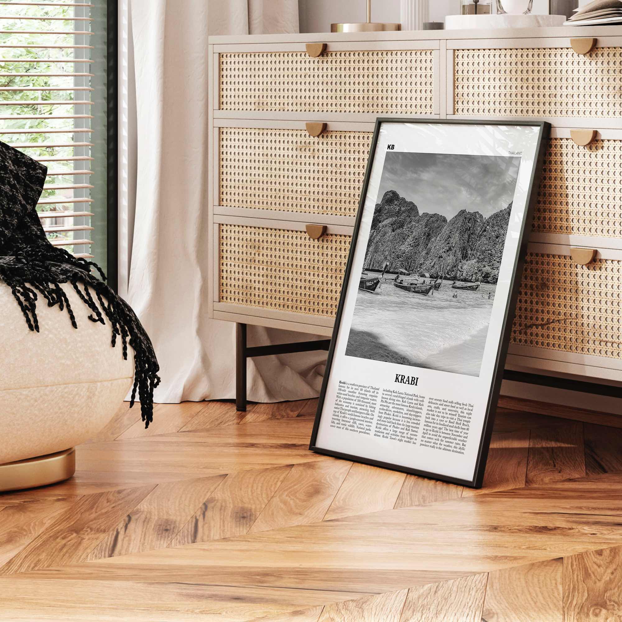 Krabi Print Black and White, Krabi Wall Art, Krabi Poster, Krabi Photo, Thailand, Phang Nga Bay