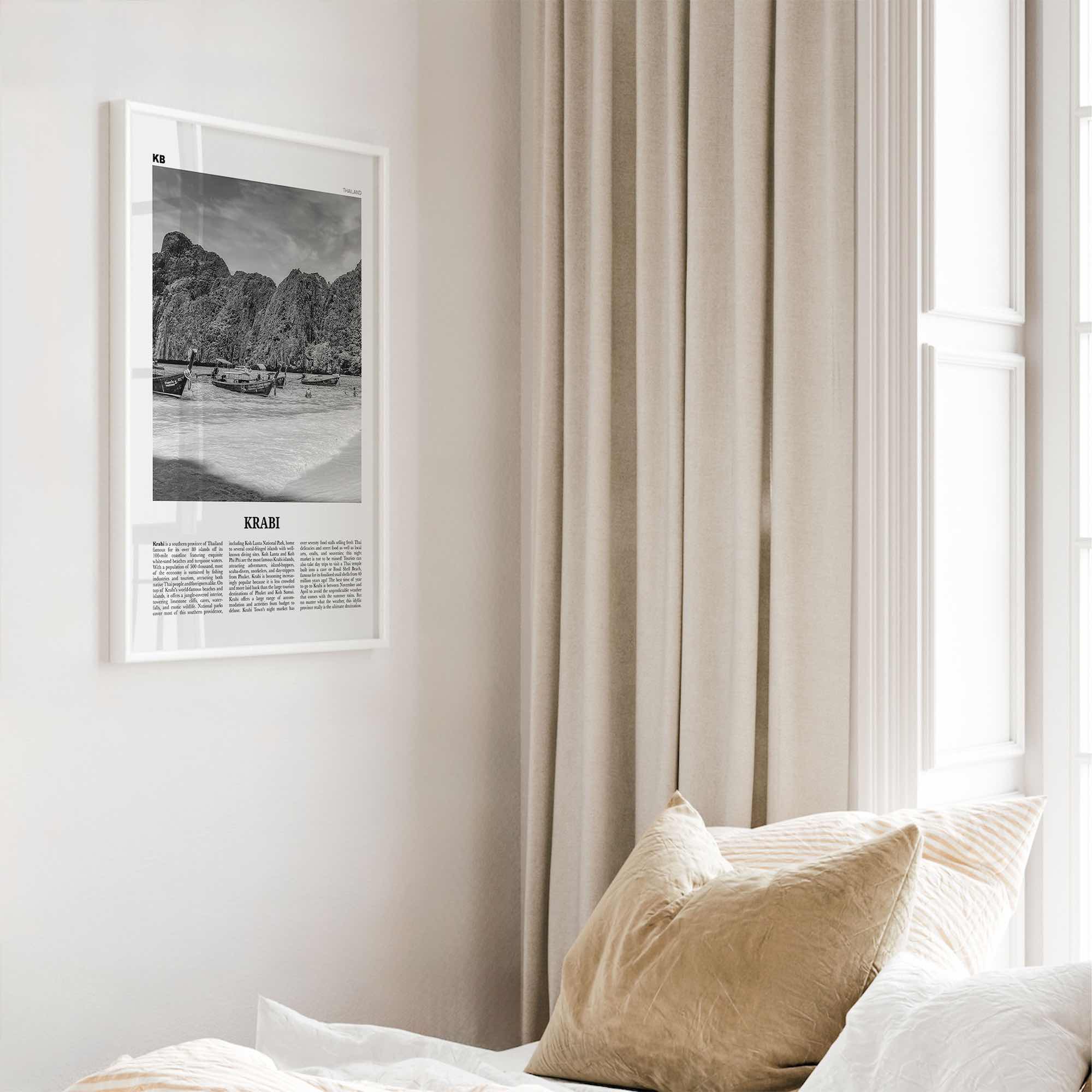 Krabi Print Black and White, Krabi Wall Art, Krabi Poster, Krabi Photo, Thailand, Phang Nga Bay