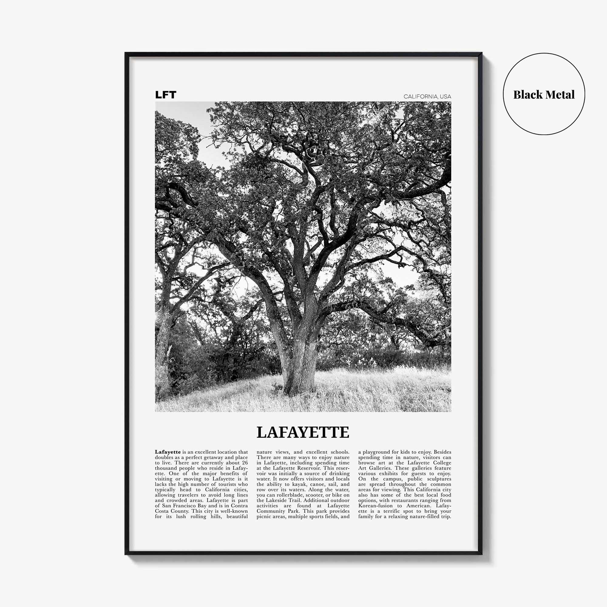 Lafayette Print Black and White California, Lafayette Wall Art, Lafayette Poster, Lafayette Photo, Lafayette Wall Décor, Lafayette Map, USA