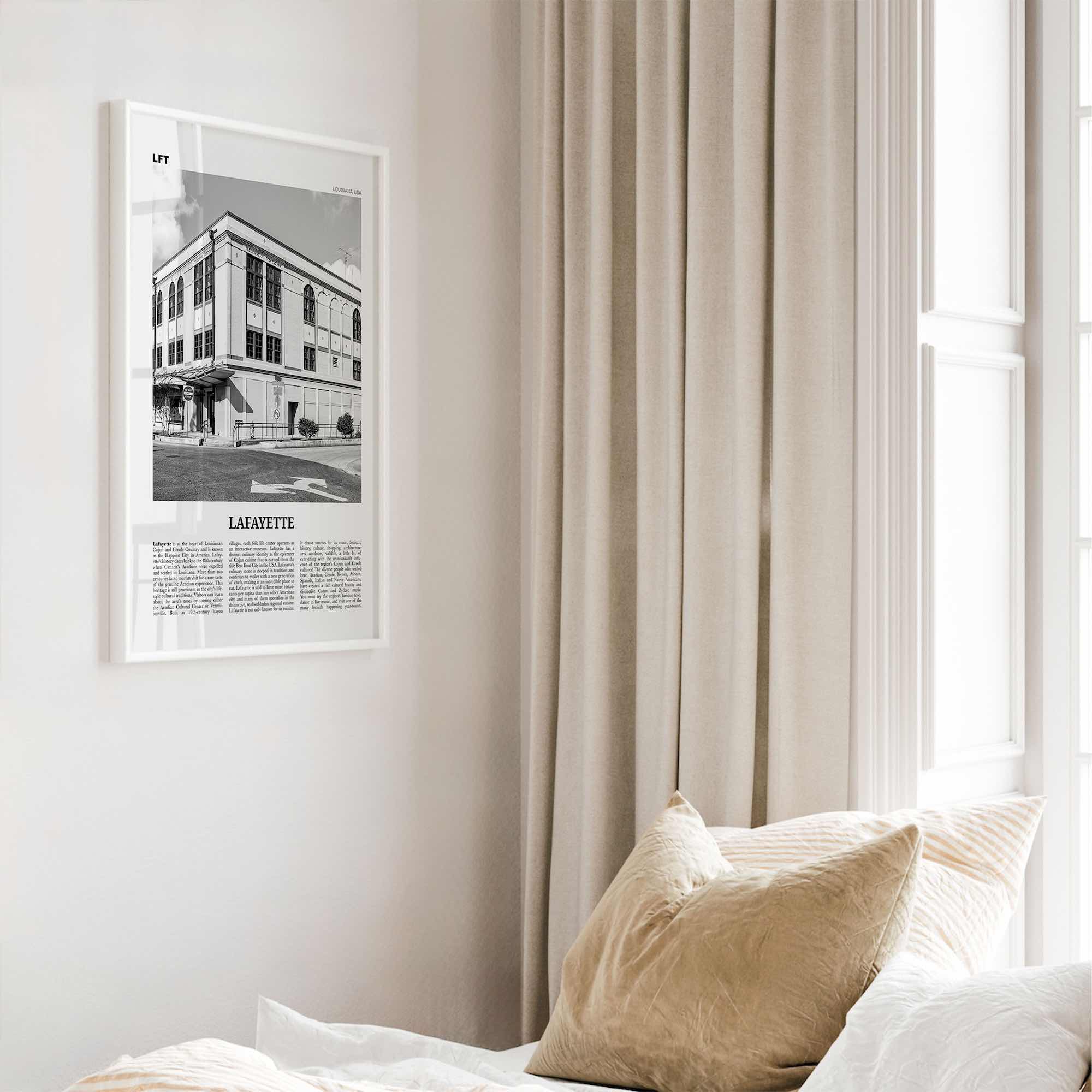 Lafayette Print Black and White Louisiana, Lafayette Wall Art, Lafayette Poster, Lafayette Photo, Lafayette Wall Décor, USA, United States