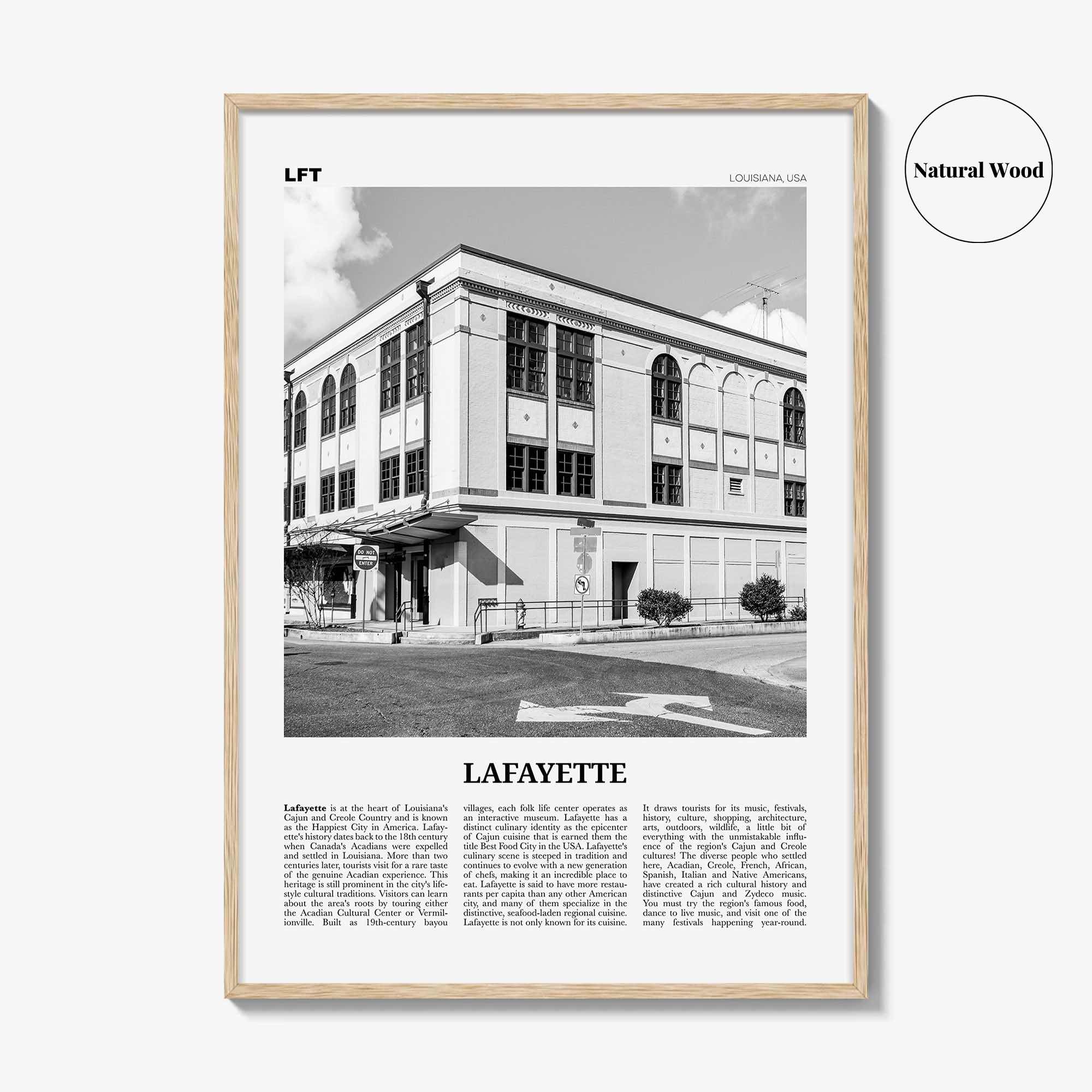 Lafayette Print Black and White Louisiana, Lafayette Wall Art, Lafayette Poster, Lafayette Photo, Lafayette Wall Décor, USA, United States