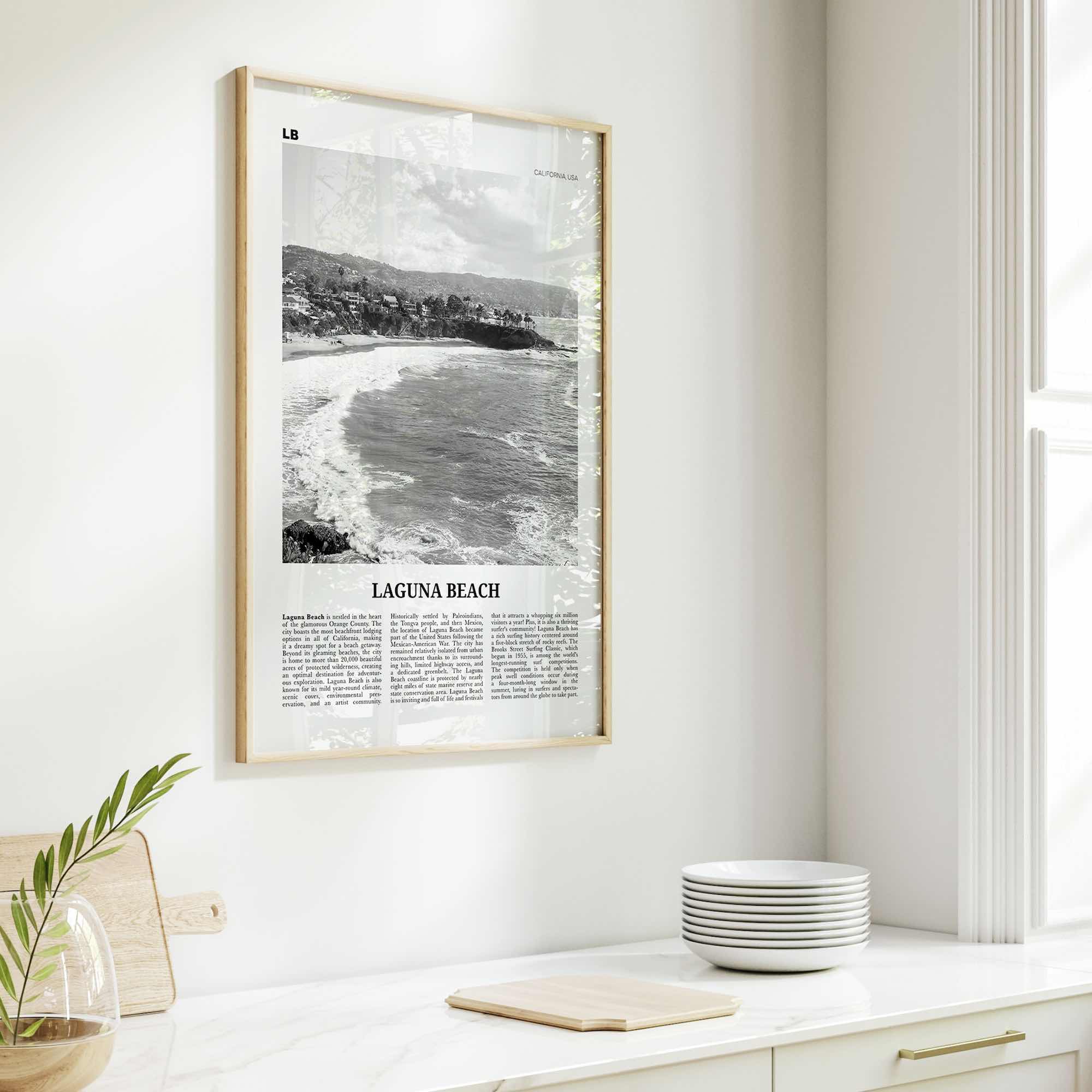 Laguna Beach Print Black and White No 1, Laguna Beach Wall Art, Laguna Beach Poster, Laguna Beach Photo, California, USA, United States