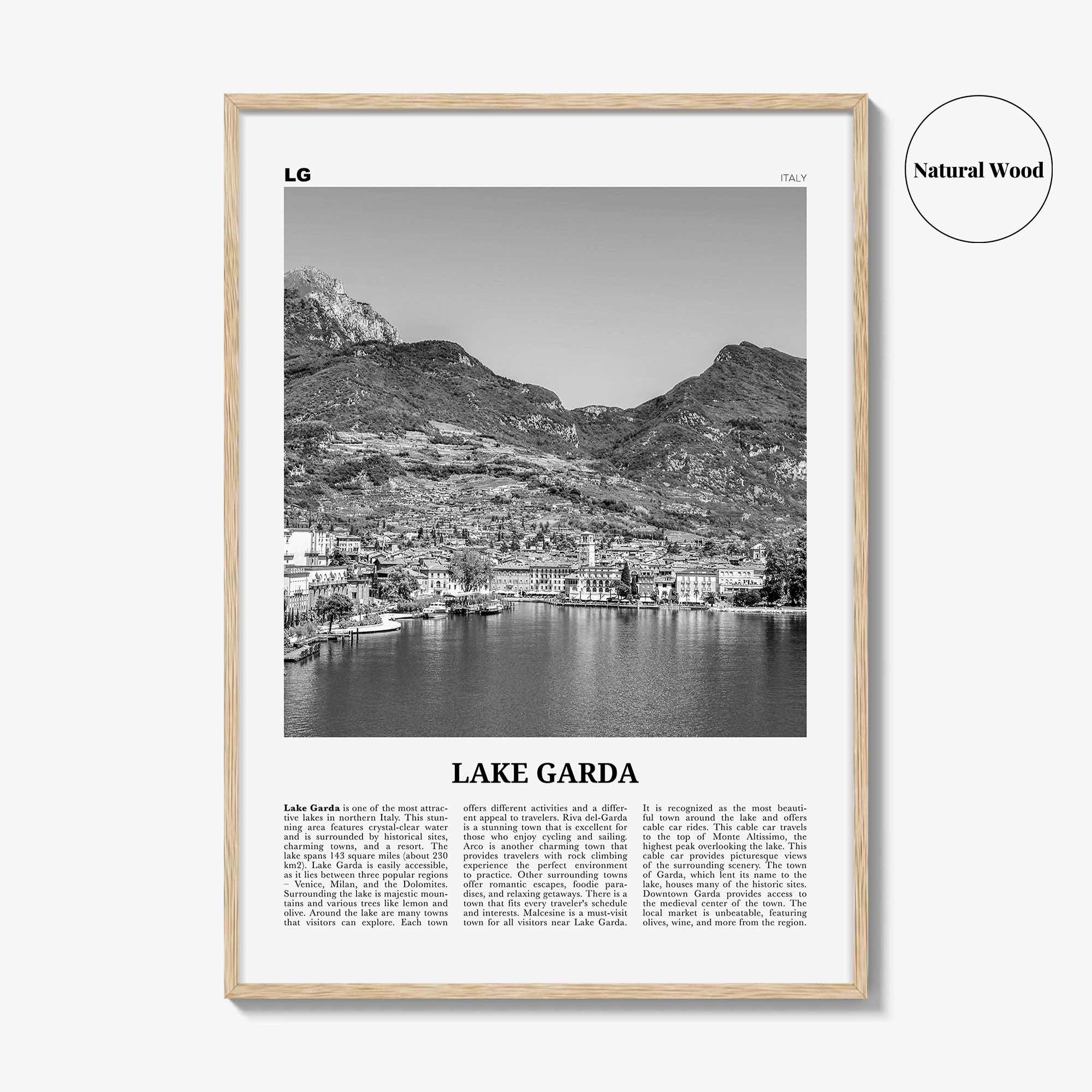Lake Garda Print Black and White, Lake Garda Wall Art, Lake Garda Poster, Lake Garda Photo, Lake Garda Wall Décor, Lake Garda Map, Italy