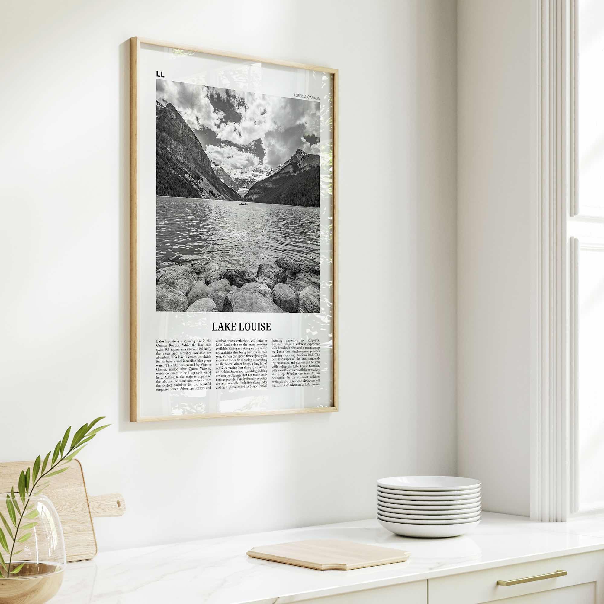 Lake Louise Print Black and White No 2, Lake Louise Wall Art, Lake Louise Poster, Lake Louise Photo, Lake Louise Wall Décor, Alberta, Canada